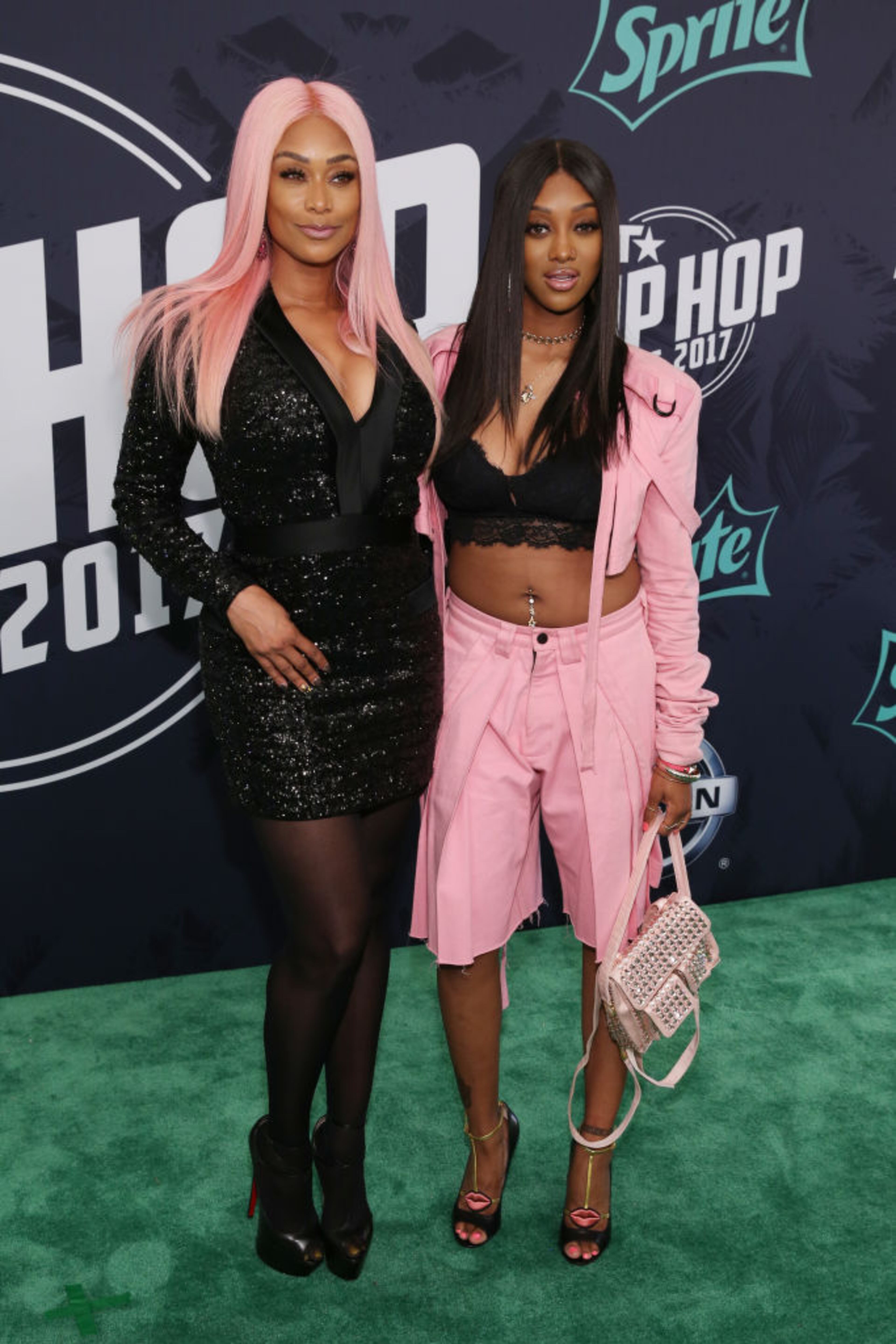 MIAMI BEACH, FL - OCTOBER 06: TV personality Tami Roman and Jazz Anderson attend the BET Hip Hop Awards 2017 at The Fillmore Miami Beach at the Jackie Gleason Theater on October 6, 2017 in Miami Beach, Florida. (Photo by Bennett Raglin/Getty Images for BET )