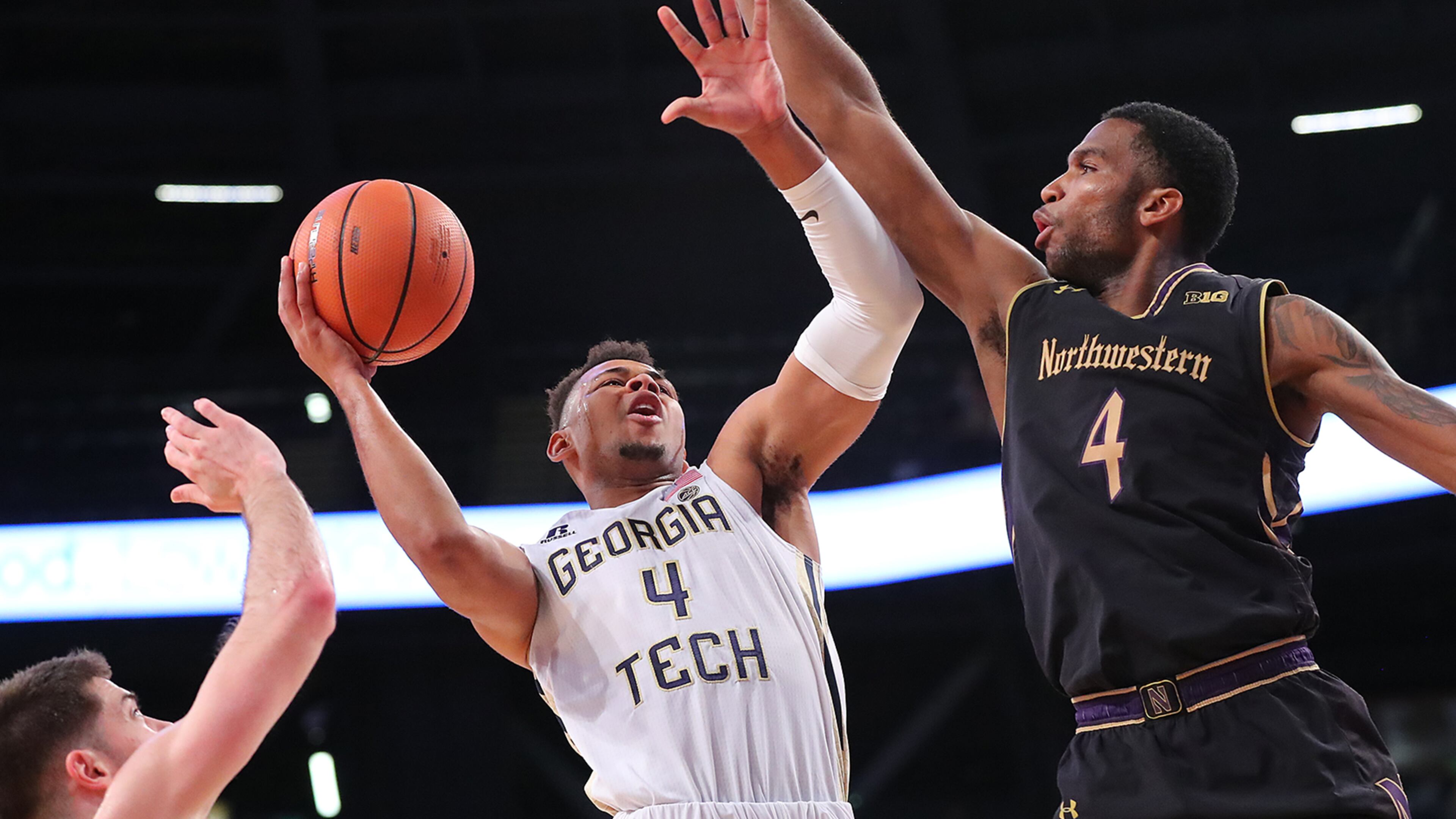 Georgia Tech guard Brandon Alston battles to the basket against Northwestern forward Vic Law on Tuesday, November 28, 2017, in Atlanta. Curtis Compton/AJC file