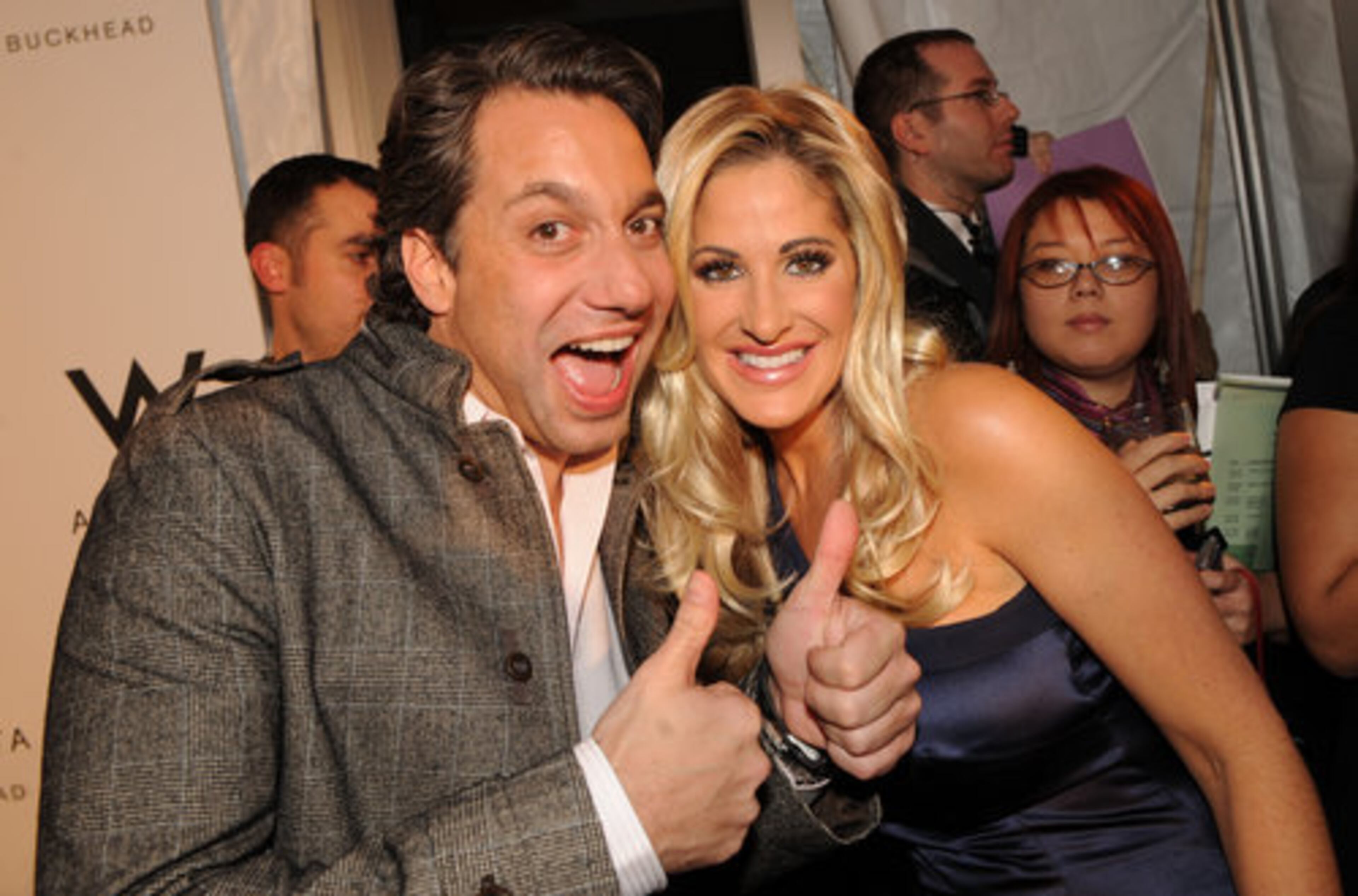 Thom Filicia, and Kim Zolciak, two people who became known through Bravo's tv reality shows. Filicia is the former "Queer Eye for the Straight Guy" design guru who designed the W hotel in Buckhead. Zolciak is one of the "Real Housewives of Atlanta."