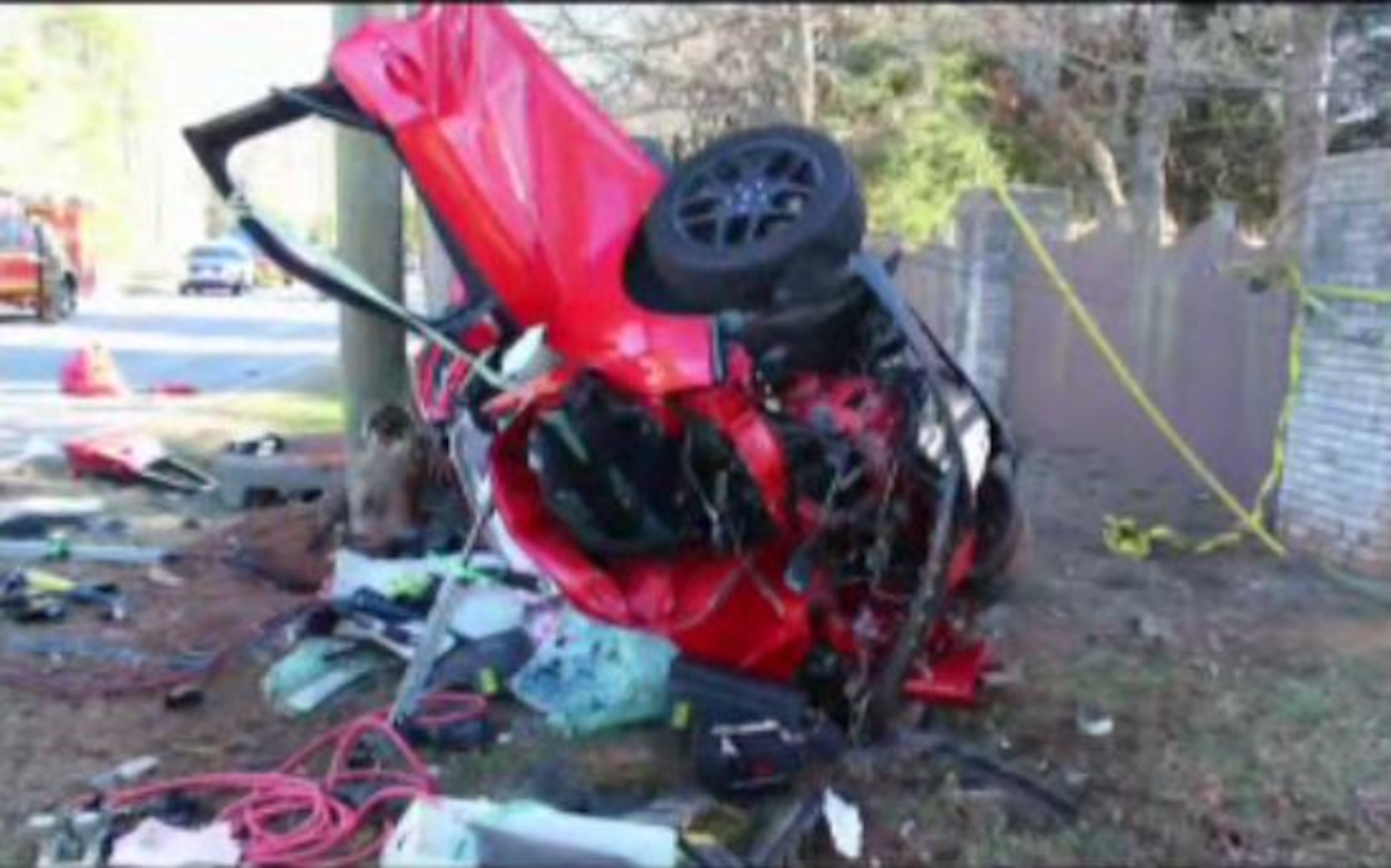 Two teens remain hospitalized after the driver of a stolen car lost control last week and crashed in front of a Lilburn church, police said.