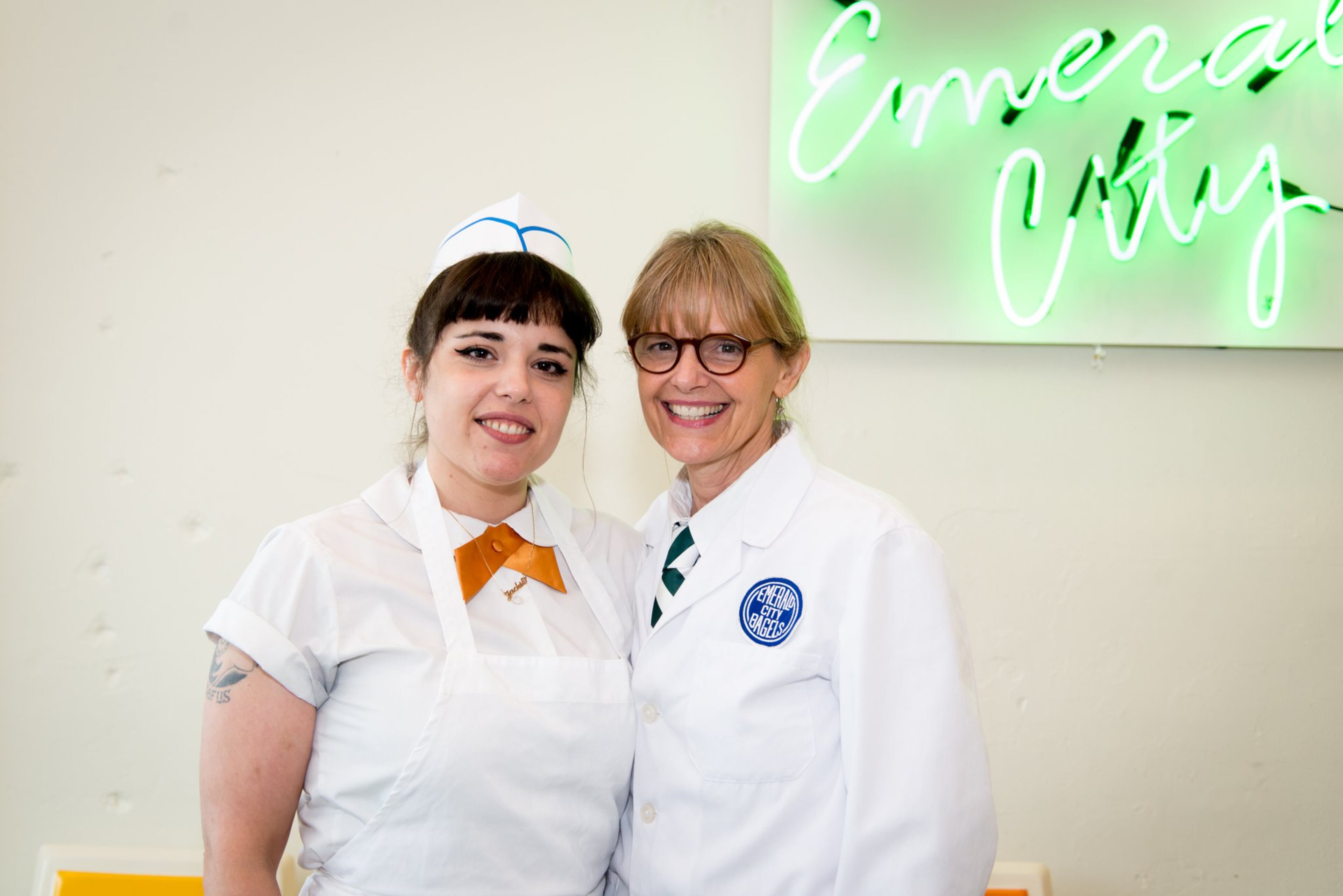 Emerald City Bagels daughter-mother team (from left to right) Jackie and Deanna Halcrow. Photo credit- Mia Yakel.