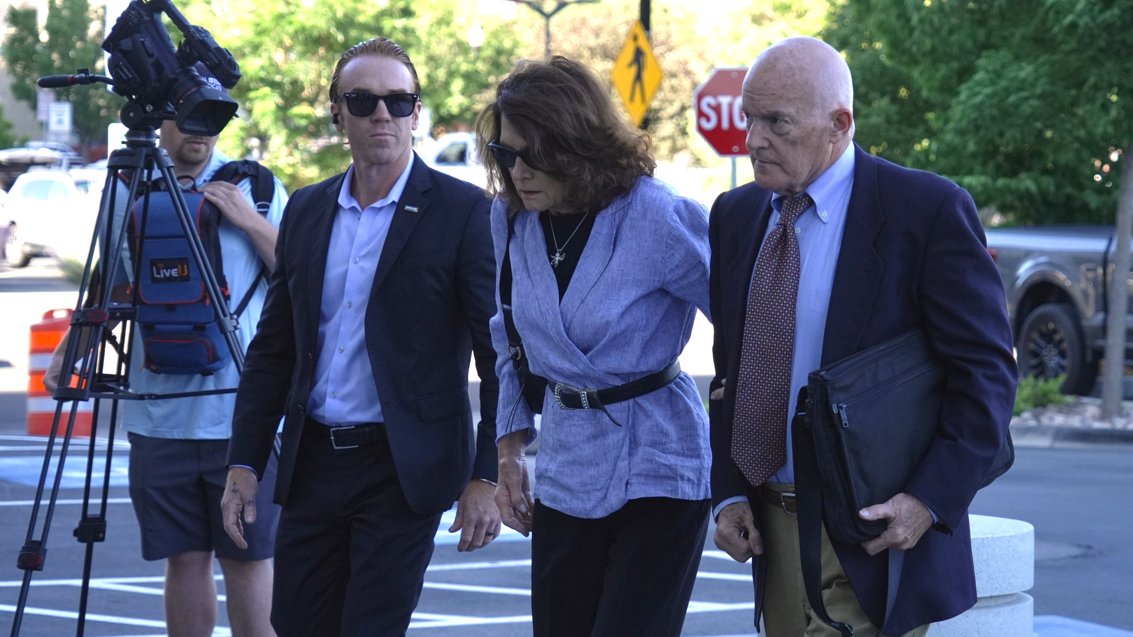Charlie Kirk's parents, Kathryn, and Robert Kirk, right, arrive at the Fourth District Courthouse in Provo, Utah, for a hearing for Tyler Robinson, accused in the fatal shooting of Charlie Kirk, Thursday, July 9, 2026 (AP Photo/Ty ONeil)