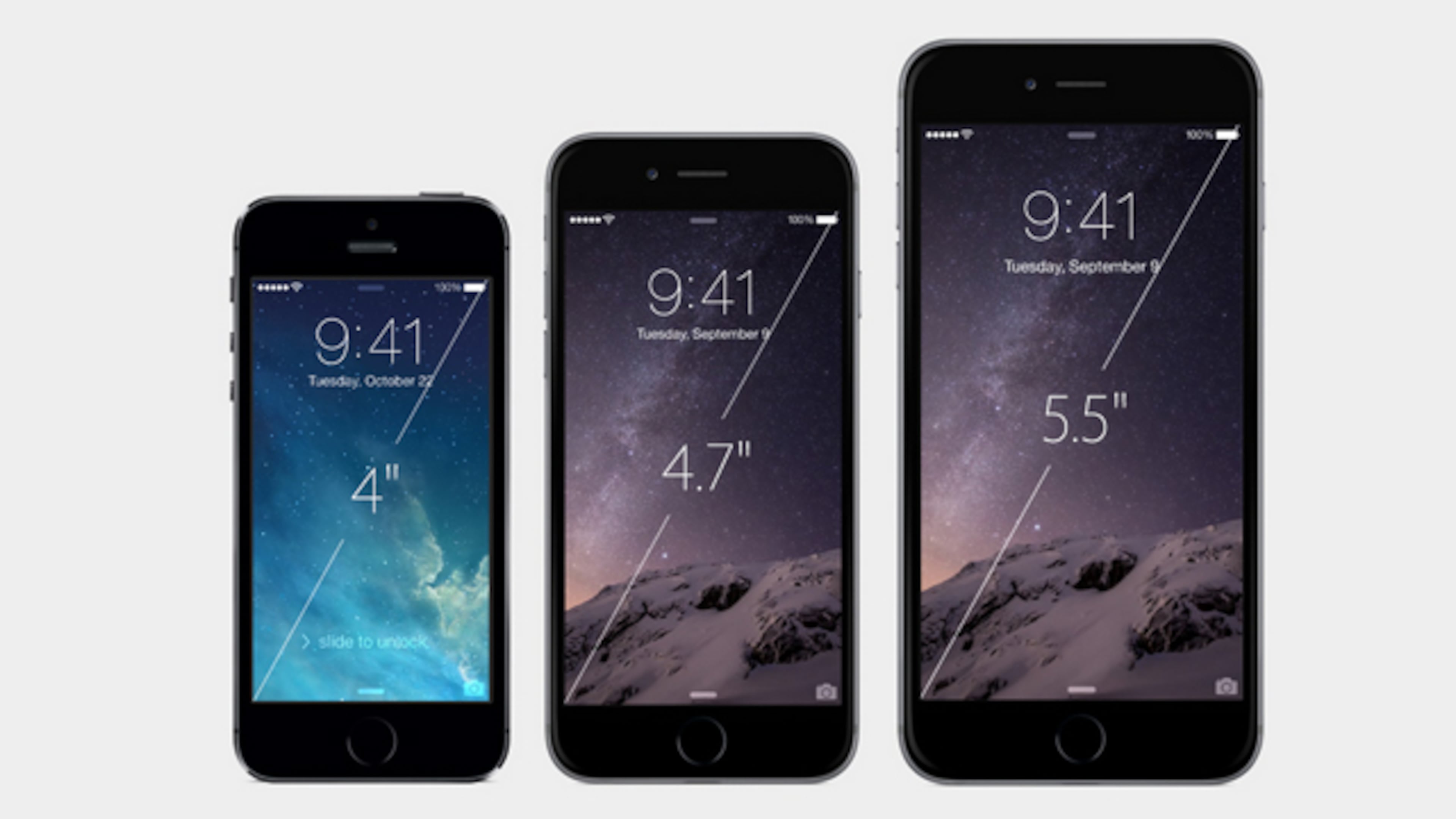 iPhone 6 has a 4.7-inch display. iPhone 6 Plus has a 5.5-inch display.