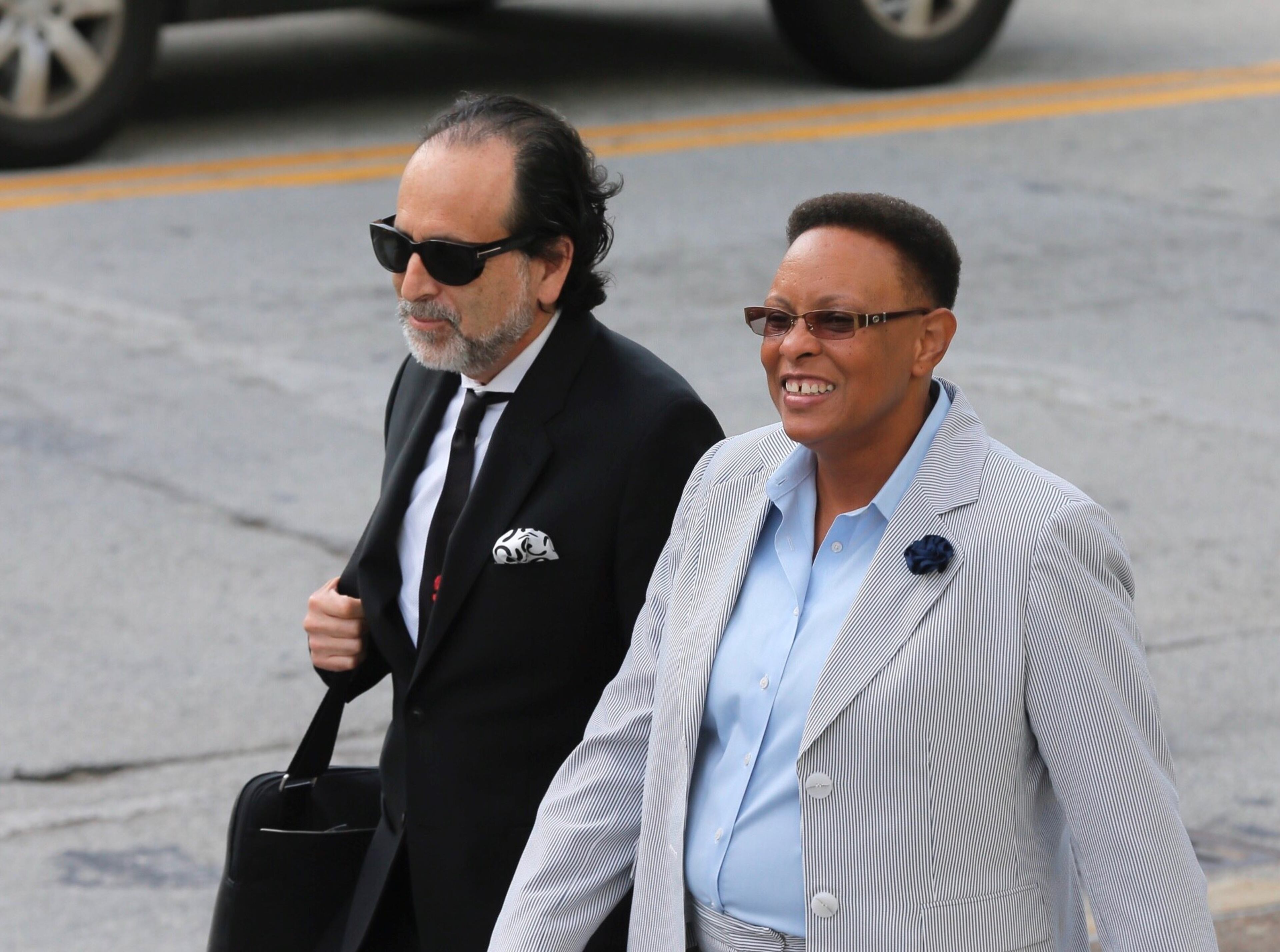 Mitzi Bickers arrives at federal court Wednesday morning for her court appearance.