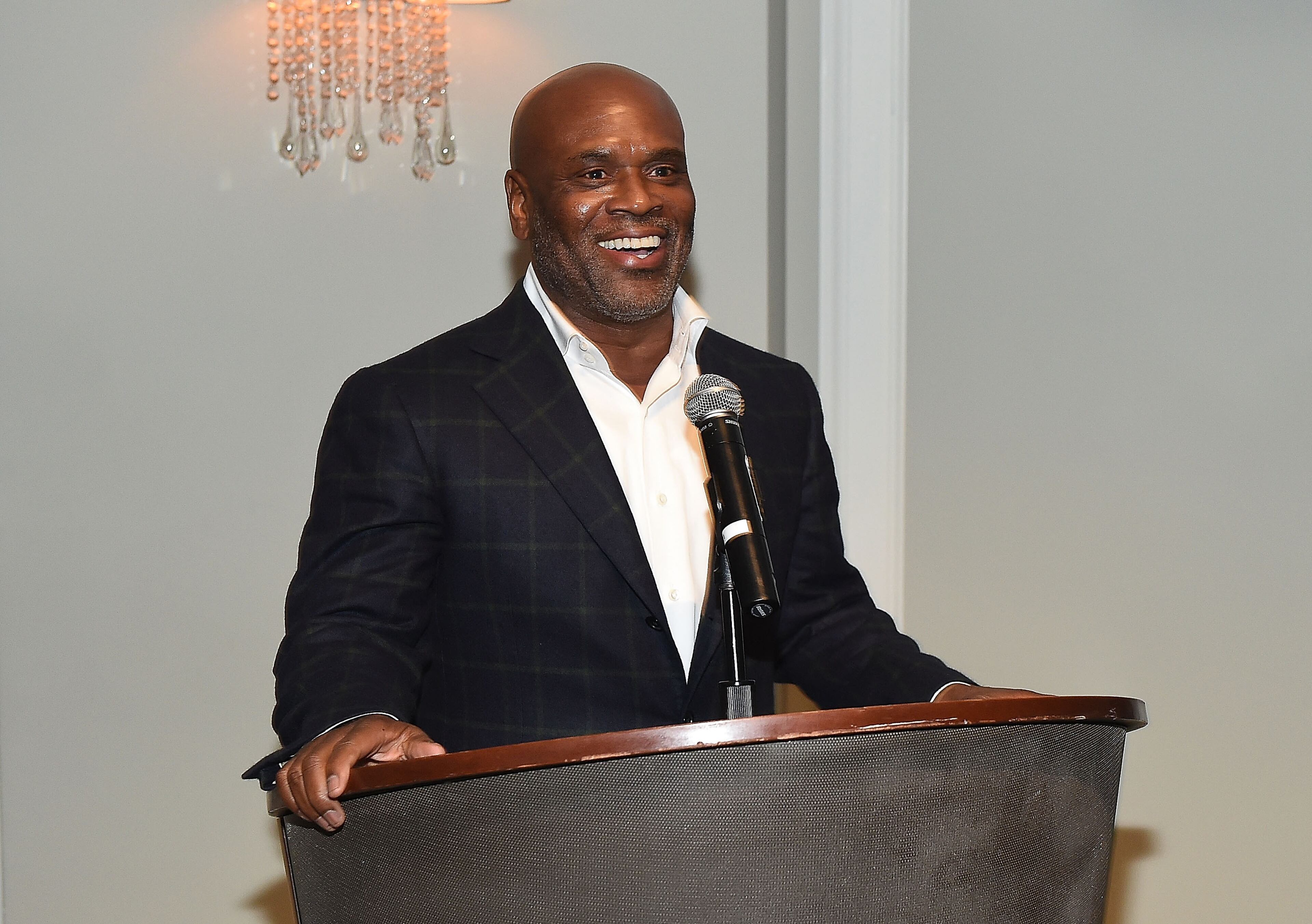 ATLANTA, GA - SEPTEMBER 25: (L-R) Antonio "L.A." Reid onstage at the ASCAP Rhythm And Soul 3rd Annual Atlanta Legends Dinner Honoring Antonio "L.A." Reid at Mandarin Oriental Hotel on September 25, 2014 in Atlanta, Georgia. (Photo by Paras Griffin/Getty Images for ASCAP Rhythm & Soul Department)