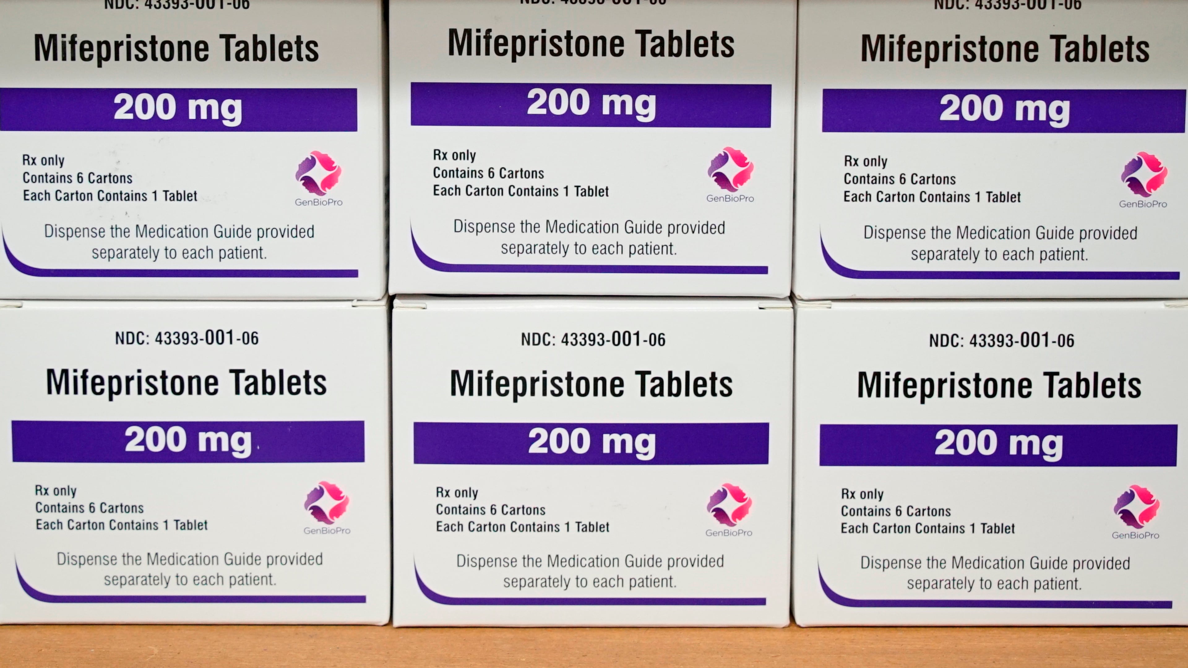 FILE - Boxes of the drug mifepristone sit on a shelf at the West Alabama Women's Center in Tuscaloosa, Ala., March 16, 2022. (AP Photo/Allen G. Breed, File)