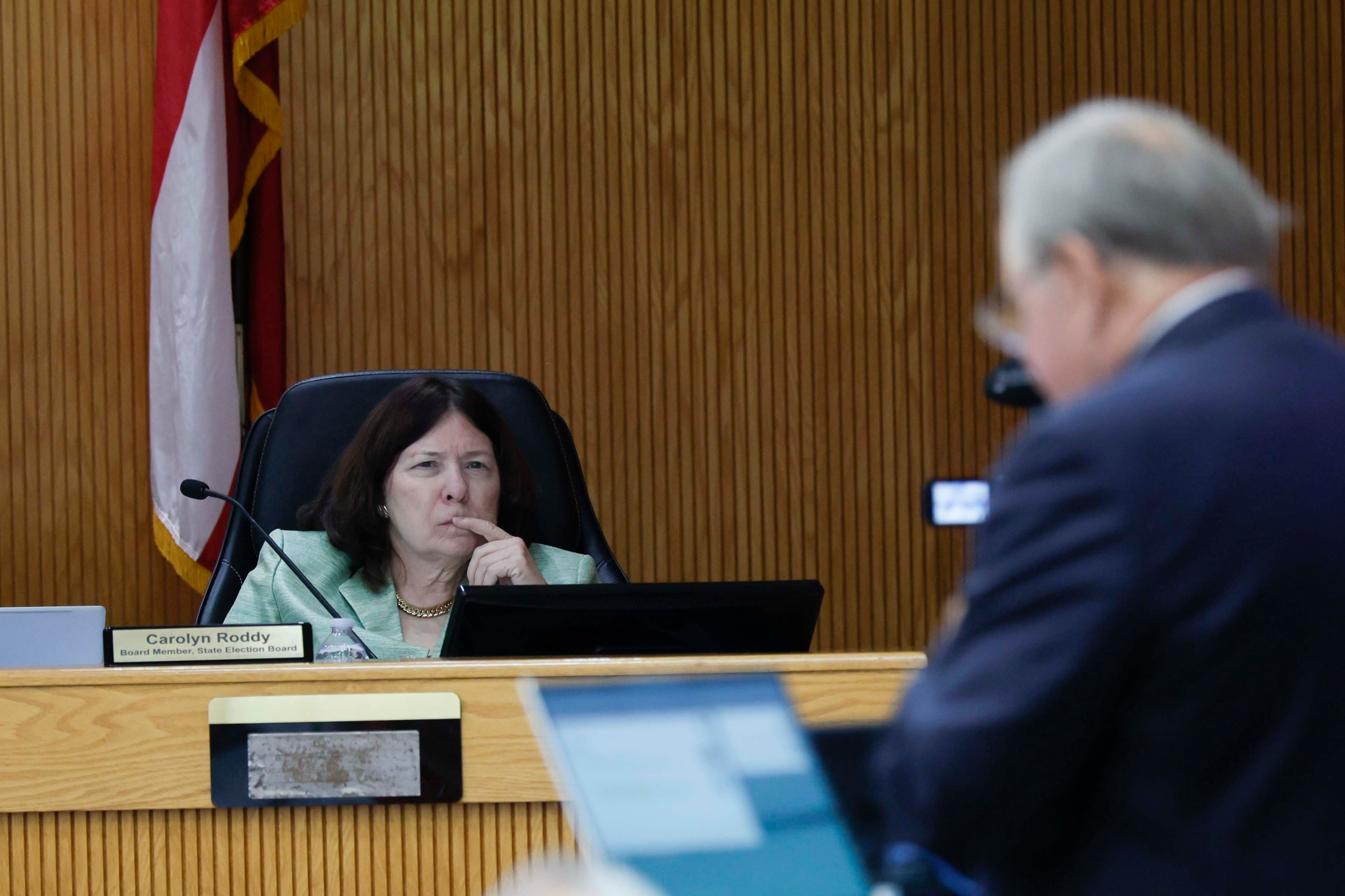 State Election Board Member Carolyn Roddy, who drafted a resolution appealing to federal powers for last-minute Georgia voting machine updates. (Miguel Martinez/AJC)