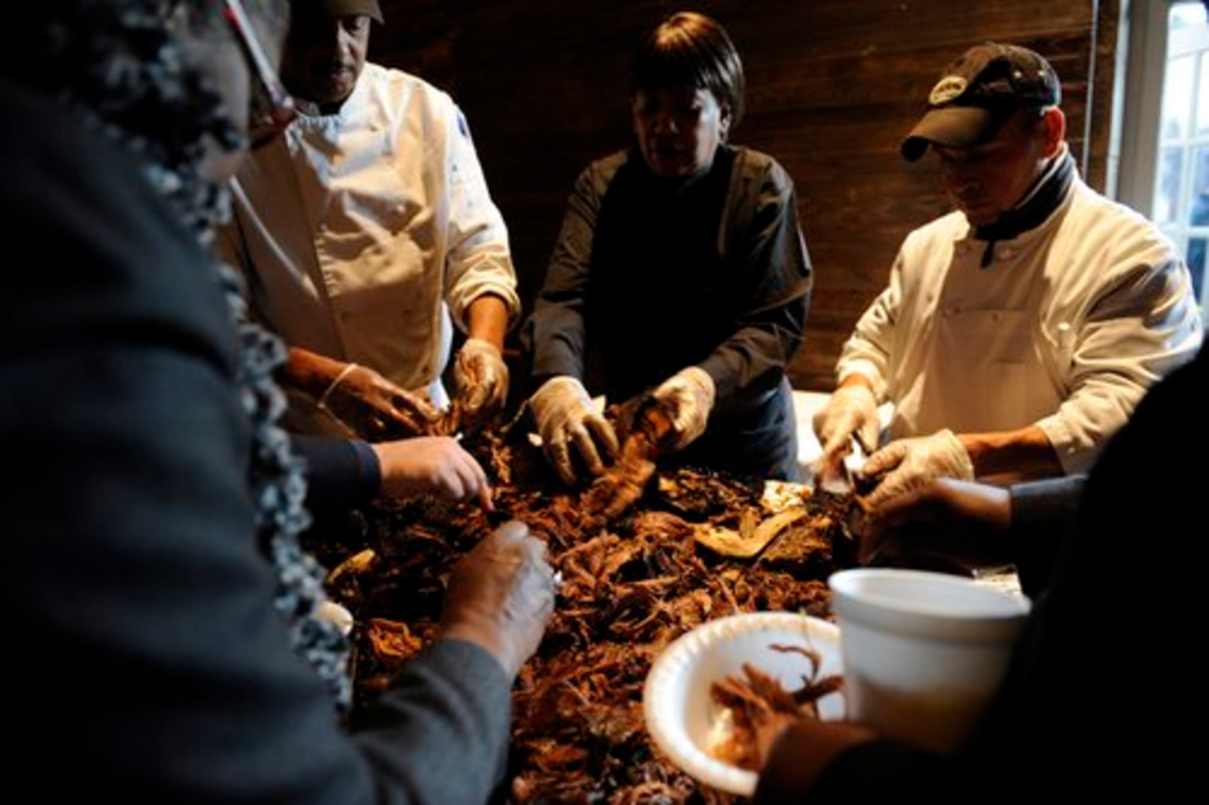 On the menu, of course, was pork -- barbecued.