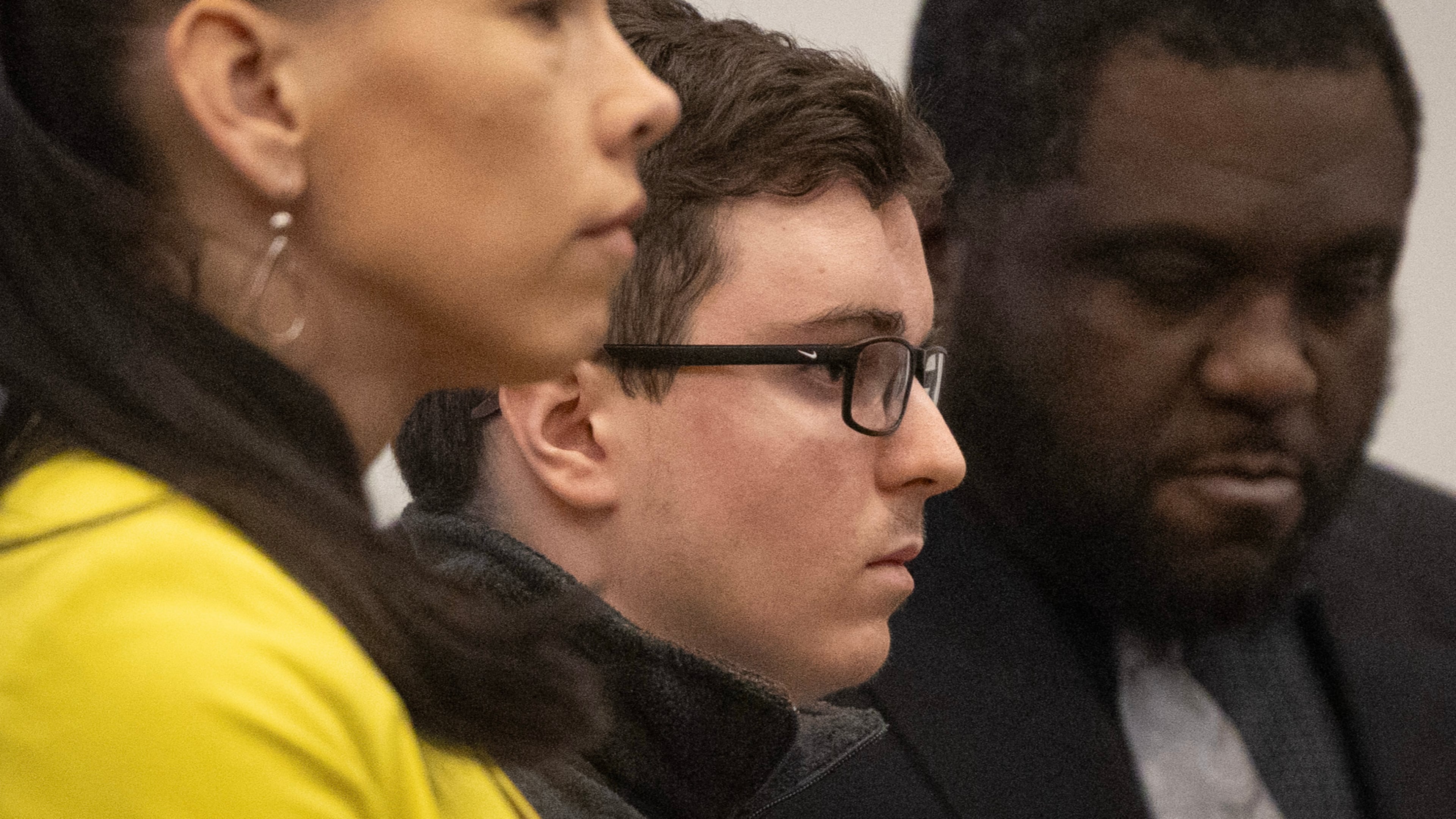 Austin Thompson, center, listens in court in Raleigh, N.C., on Friday, Feb. 13, 2026, as Wake County Superior Court Judge Paul C. Ridgeway sentences him to five life sentences without the possibility of parole. (Scott Sharpe/The News & Observer via AP, Pool)
