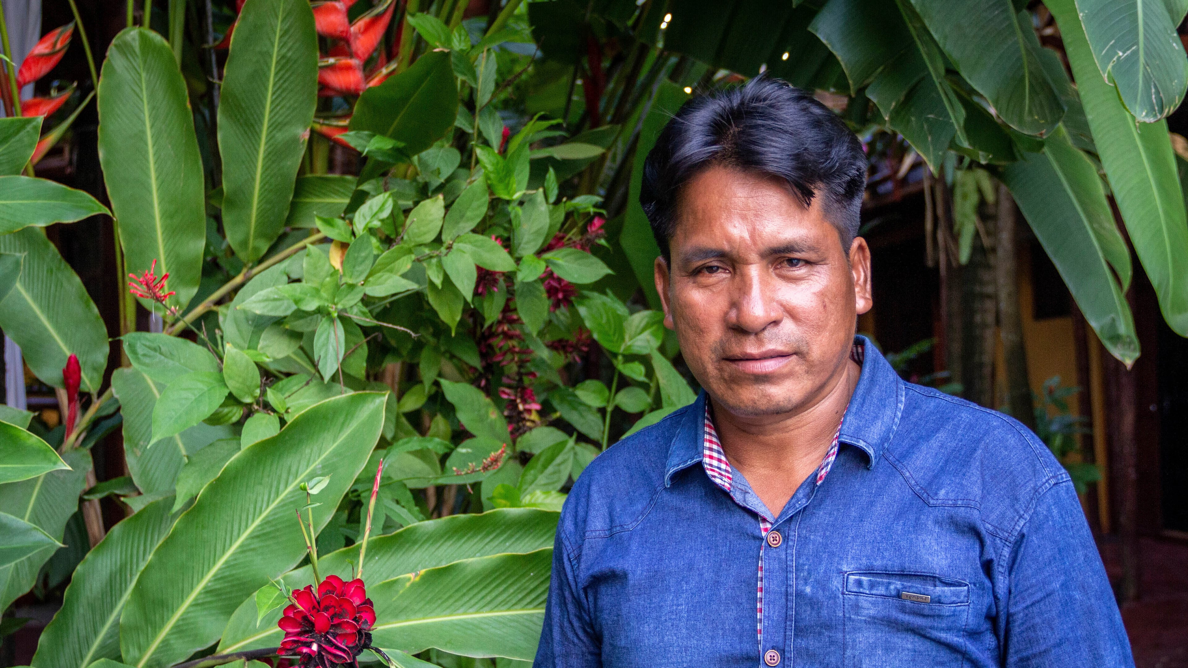 FILE - This image provided by the Forest Peoples Programme shows Indigenous Kichwa tribal leader Quinto Inuma Alvarado in Tarapoto, Peru, Oct. 11, 2019. Alvarado was shot and killed on Nov. 29, 2023. (Vicki Brown/Forest Peoples Programme via AP, File)