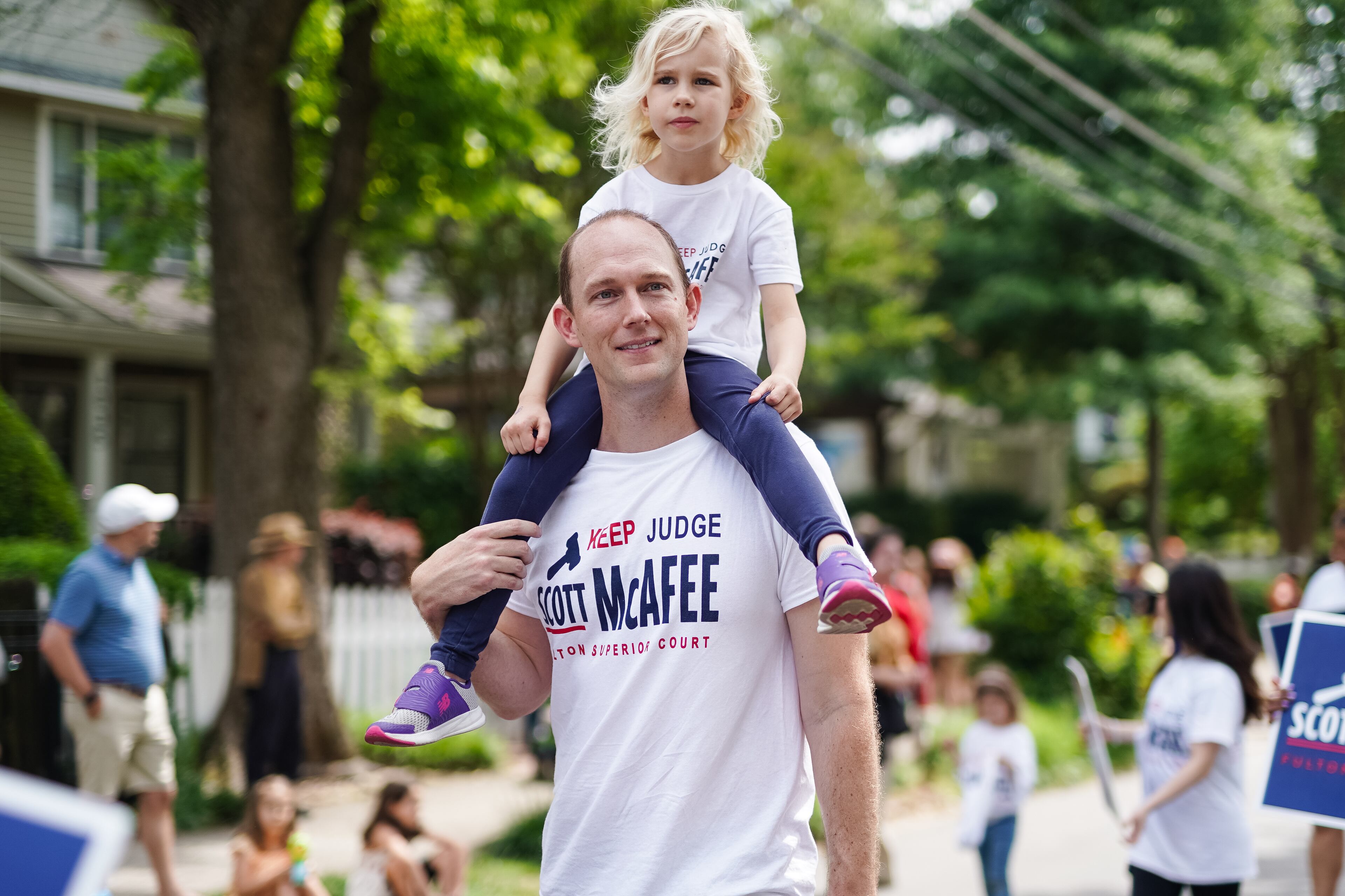 Fulton County Superior Court Judge Scott McAfee recently participated in the Inman Park Parade in Atlanta.