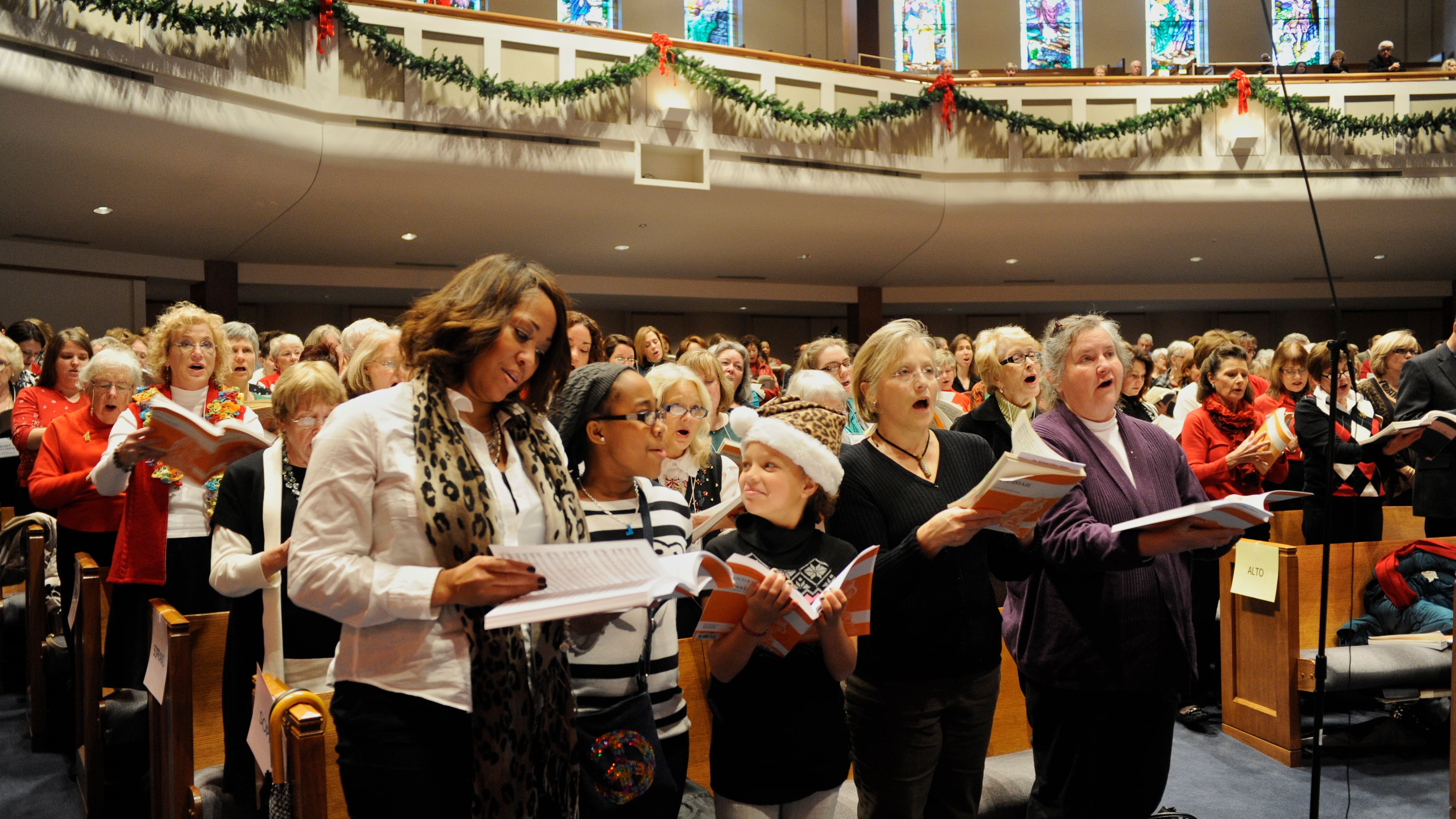 Each holiday season singers bring their own scores and join in for a "Messiah" sing-along at area churches. This one was at Roswell United Methodist Church a few years ago.