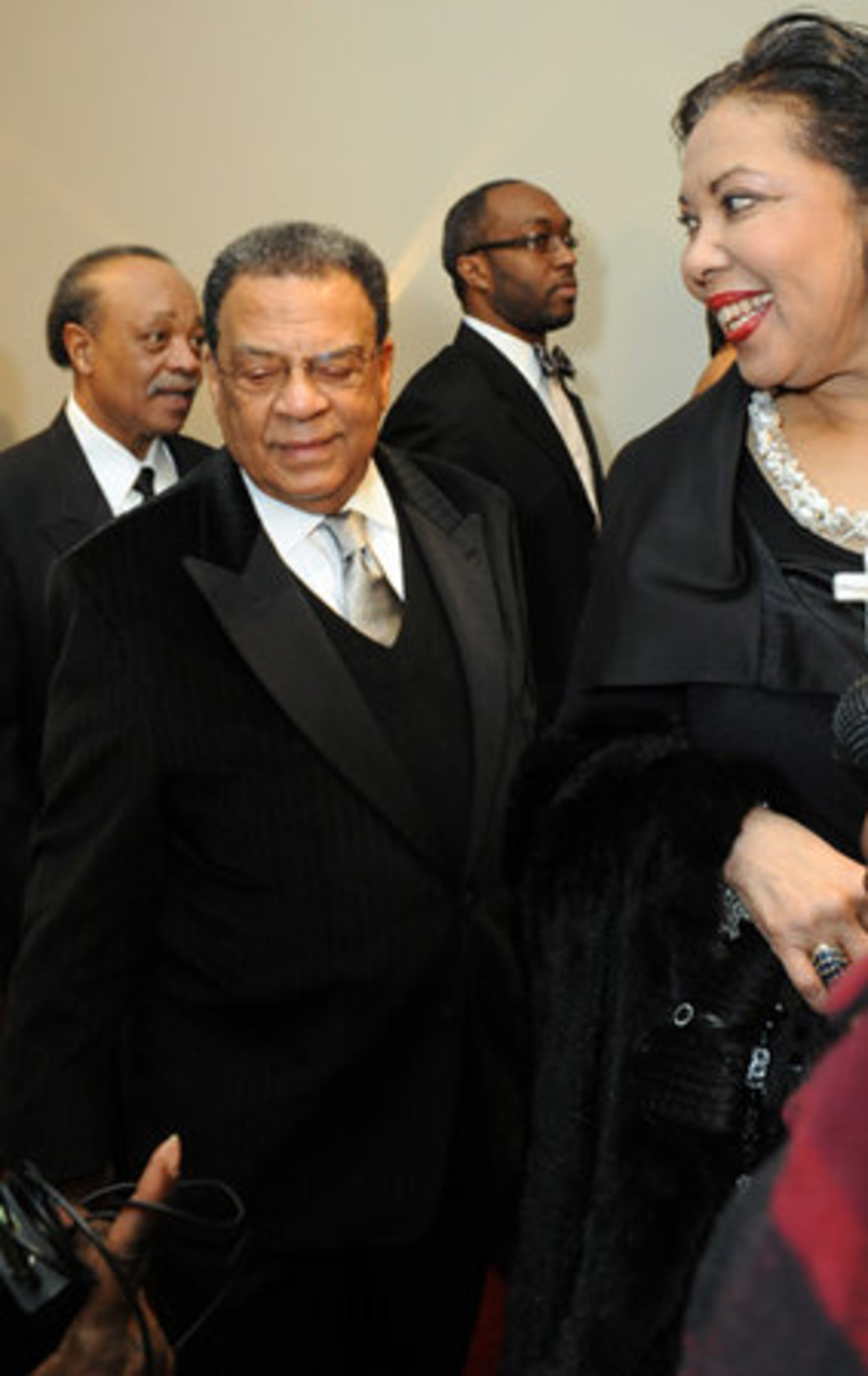 Andrew Young and his wife Carolyn Young arrive on the red carpet for the18th Annual Trumpet Awards at Cobb Energy Performing Arts Center.