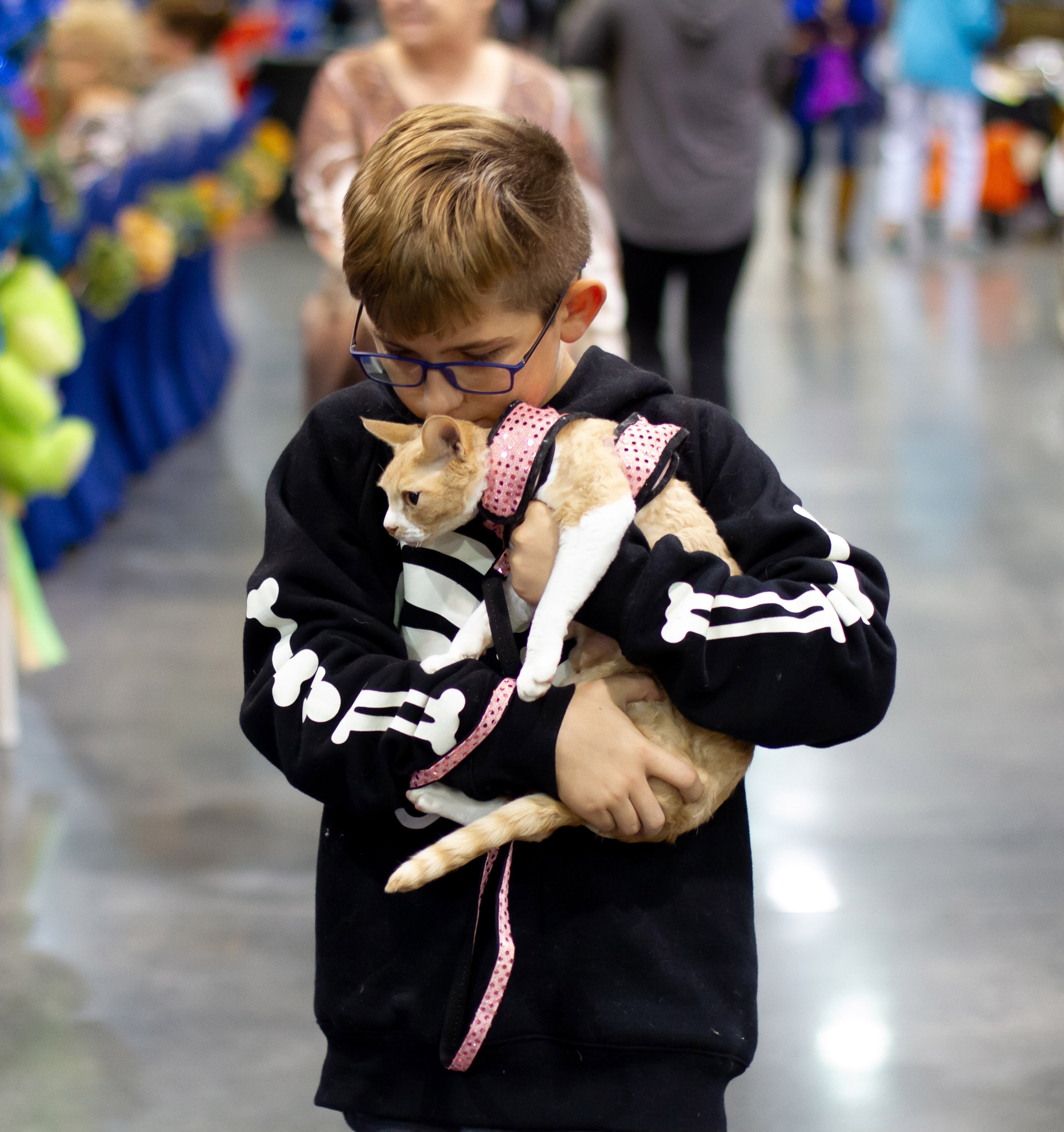 Jackson Mittelstadt brings his devon rex cat Nebula, back after judging during the 81st annual Cotton States Cat Show at the Infinite Energy Center in Duluth on Sunday, November 3, 2019. STEVE SCHAEFER / SPECIAL TO THE AJC