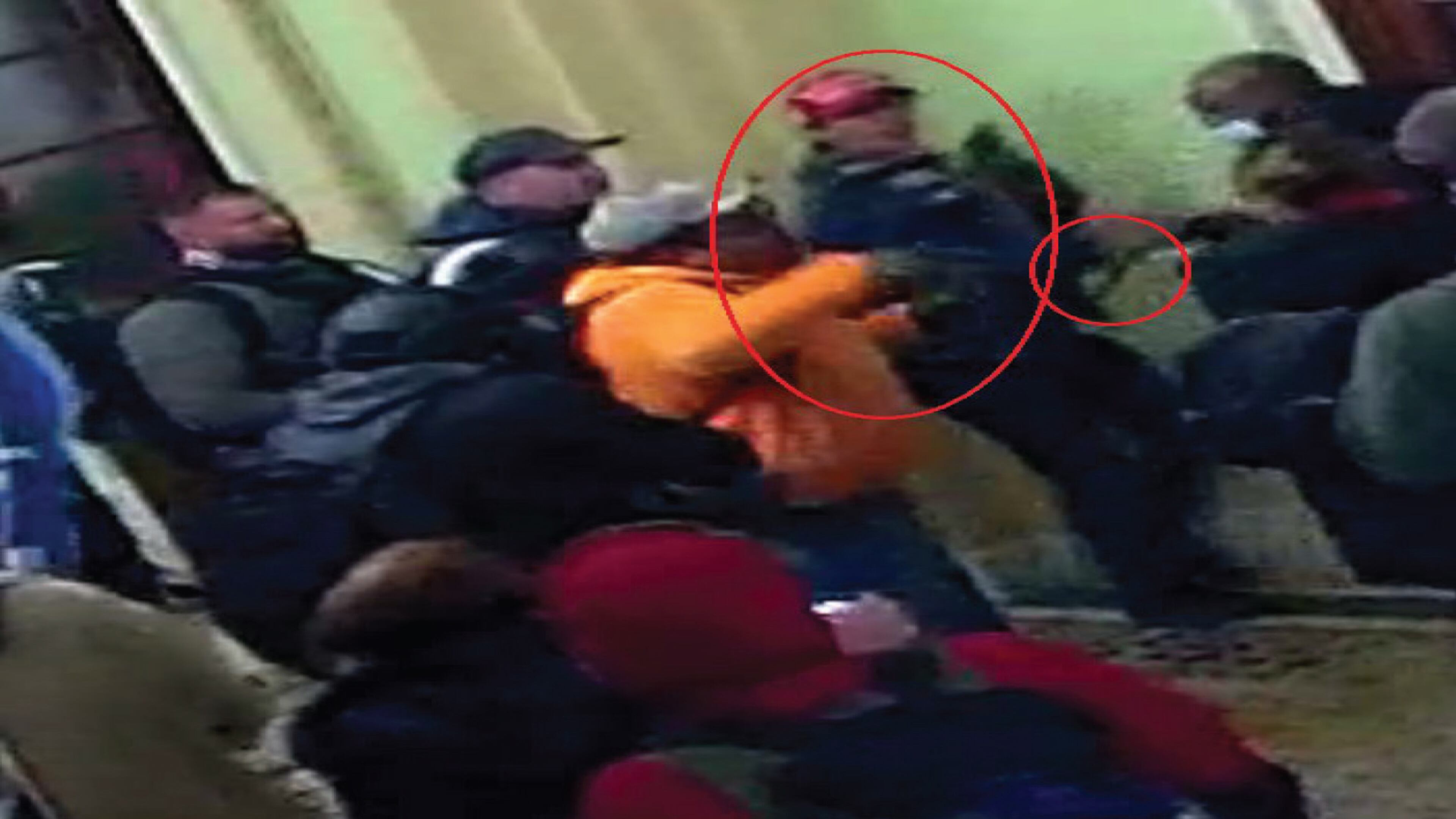 The FBI's criminal complaint against 18-year-old Bruno Cua includes this U.S. Capitol surveillance video, in which the FBI says Cua is shown in a physical altercation with U.S. Capitol Police outside the Senate chamber doors.