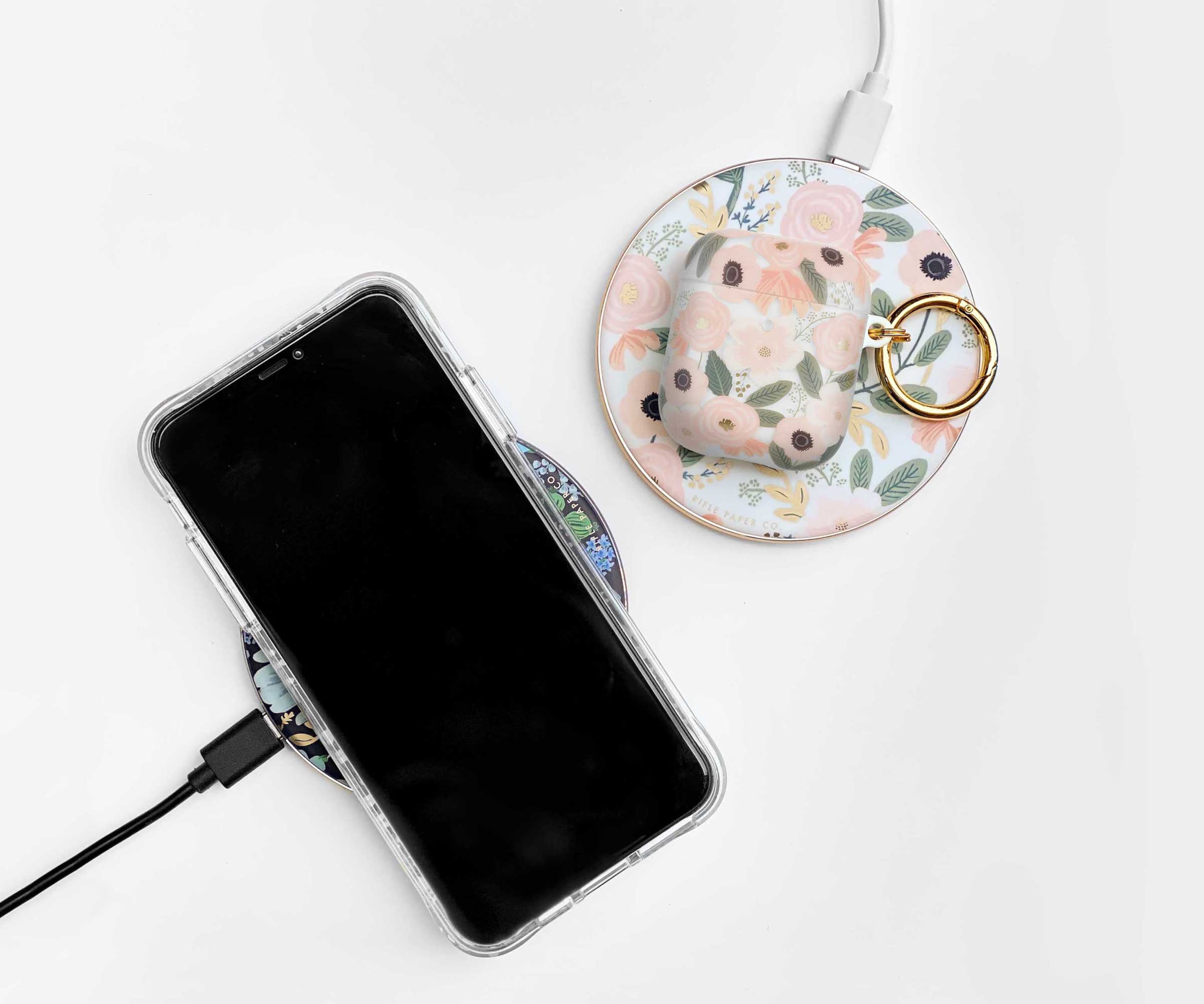 A power bank or wireless charger keep phones connected whether on the go or at home.
Courtesy of Rifle Paper Co.