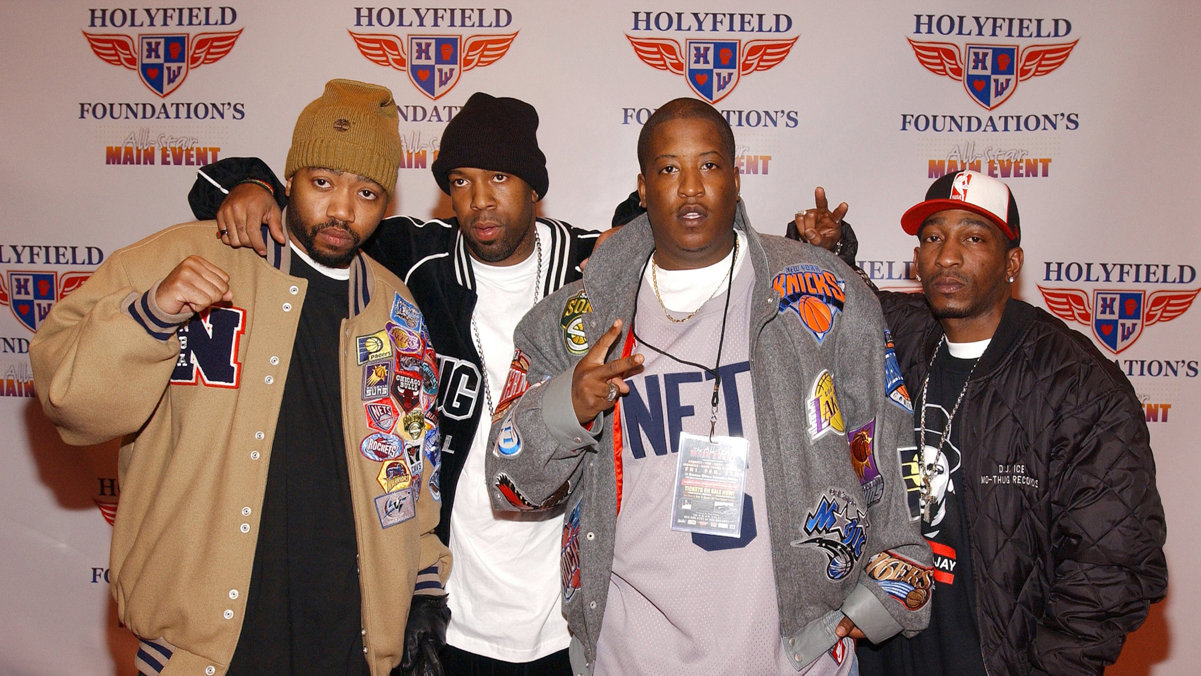 Rap group Outlawz attend the 9th Annual Holyfield Foundation Main Event All-Star Weekend benefit concert/party on Feb. 7, 2002, at the Georgia World Congress Center in Atlanta. (Vince Bucci/Getty Images/TNS)