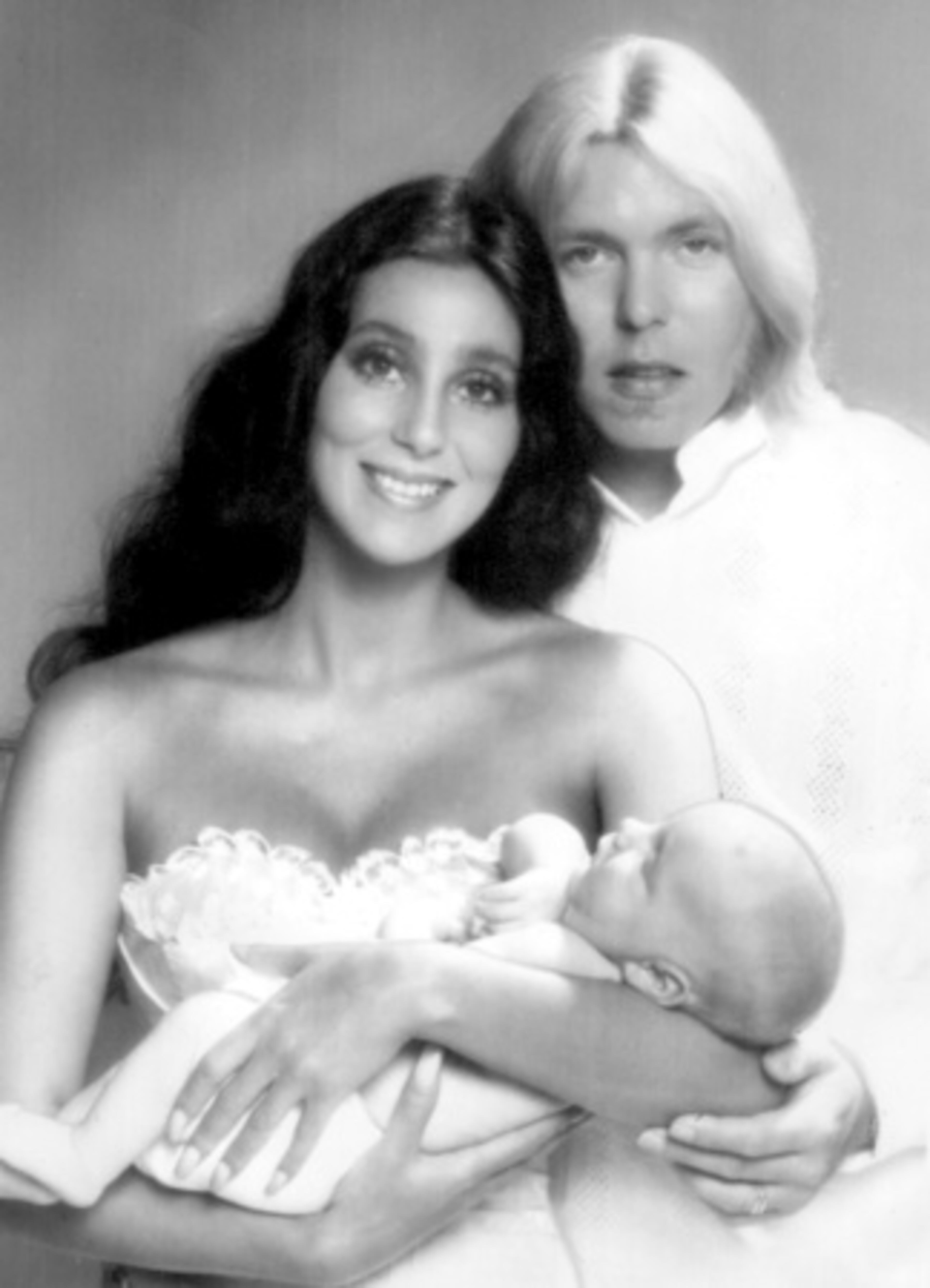 Cher and Gregg Allman pose with their 10-week-old son, Elijah Blue Allman, in 1976. Elijah played guitar on her 1989 tour and recorded a version of "Crimson and Clover" with her for a movie soundtrack.
