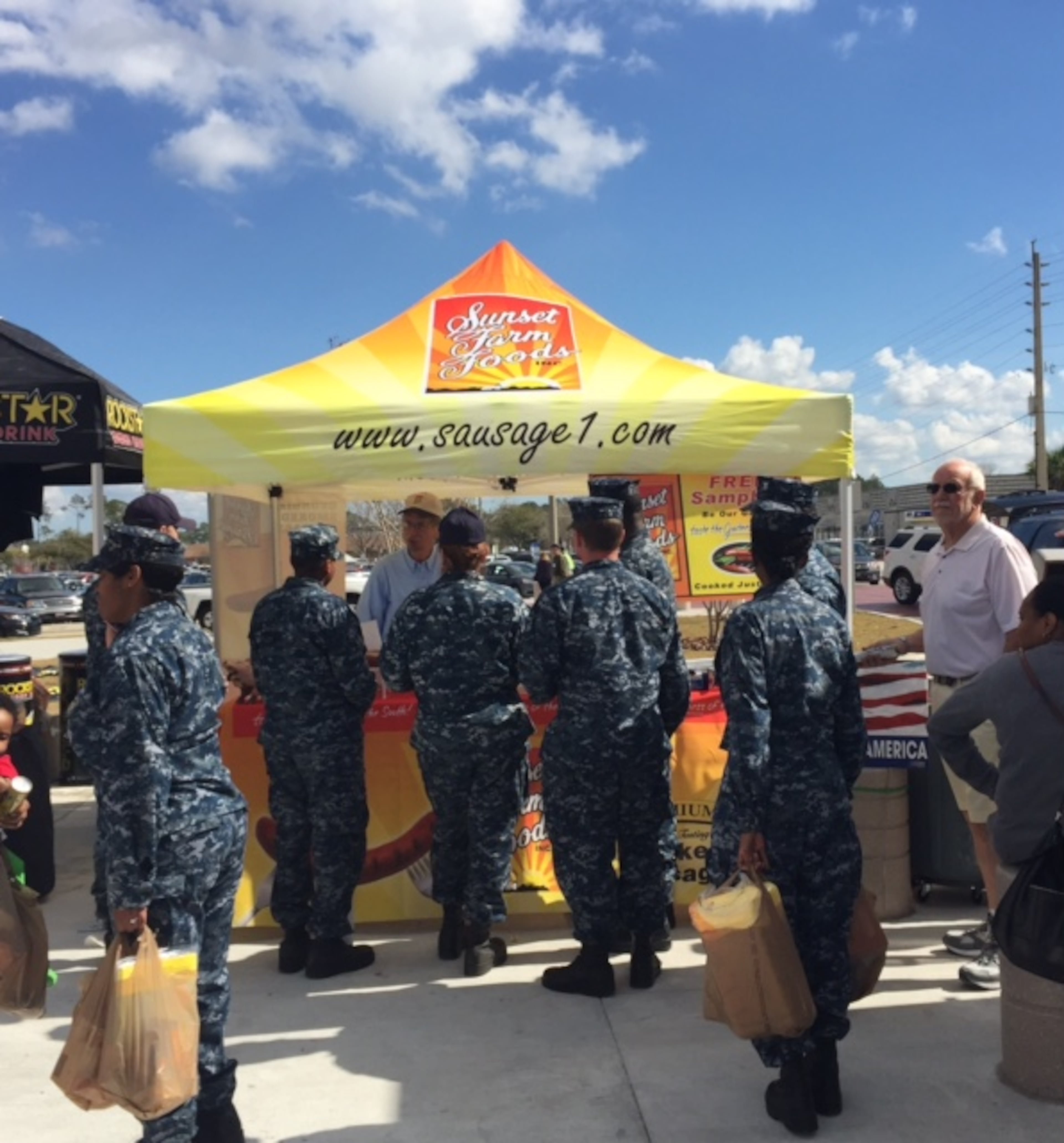 Sunset Farm Foods sausage can be found in all U.S. Department of Defense commissaries around the world and the company often sets up a stand at military base events. (Courtesy of Sunset Farm Foods)