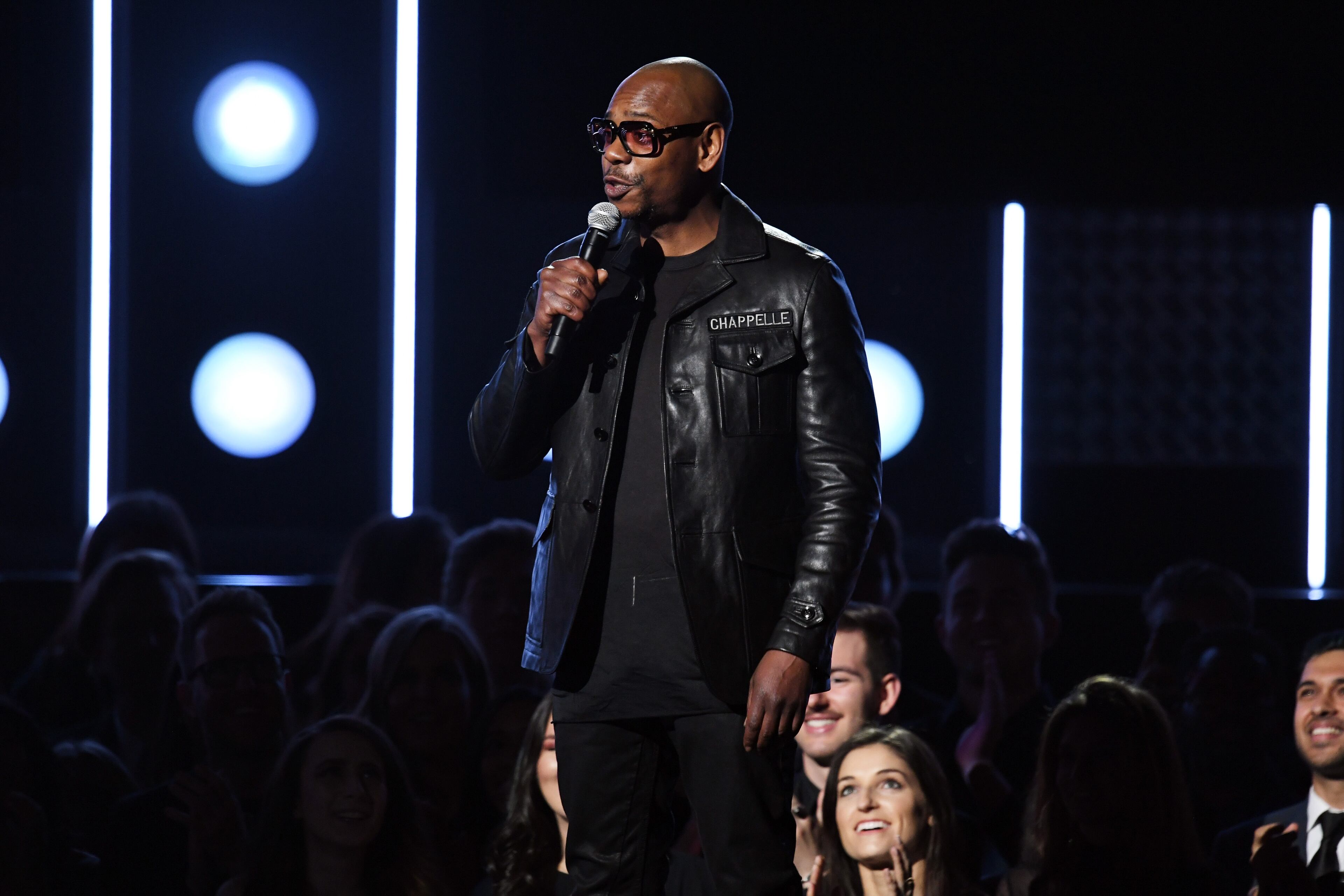 NEW YORK, NY - JANUARY 28: Comedian Dave Chappelle speaks onstage during the 60th Annual GRAMMY Awards at Madison Square Garden on January 28, 2018 in New York City. (Photo by Kevin Winter/Getty Images for NARAS)