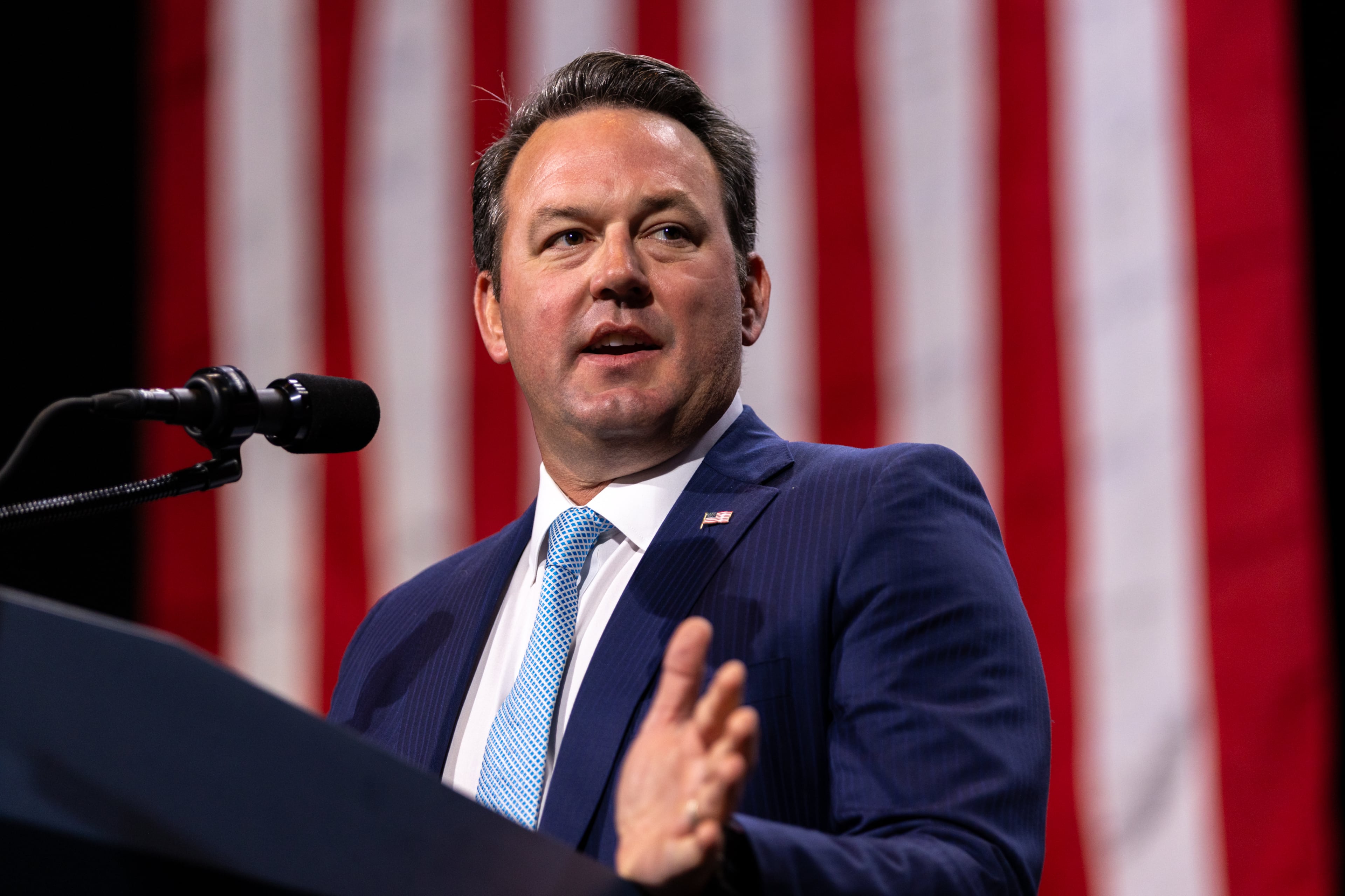 Lt. Gov. Burt Jones is among Trump's most loyal supporters in Georgia. (Arvin Temkar/AJC 2024)