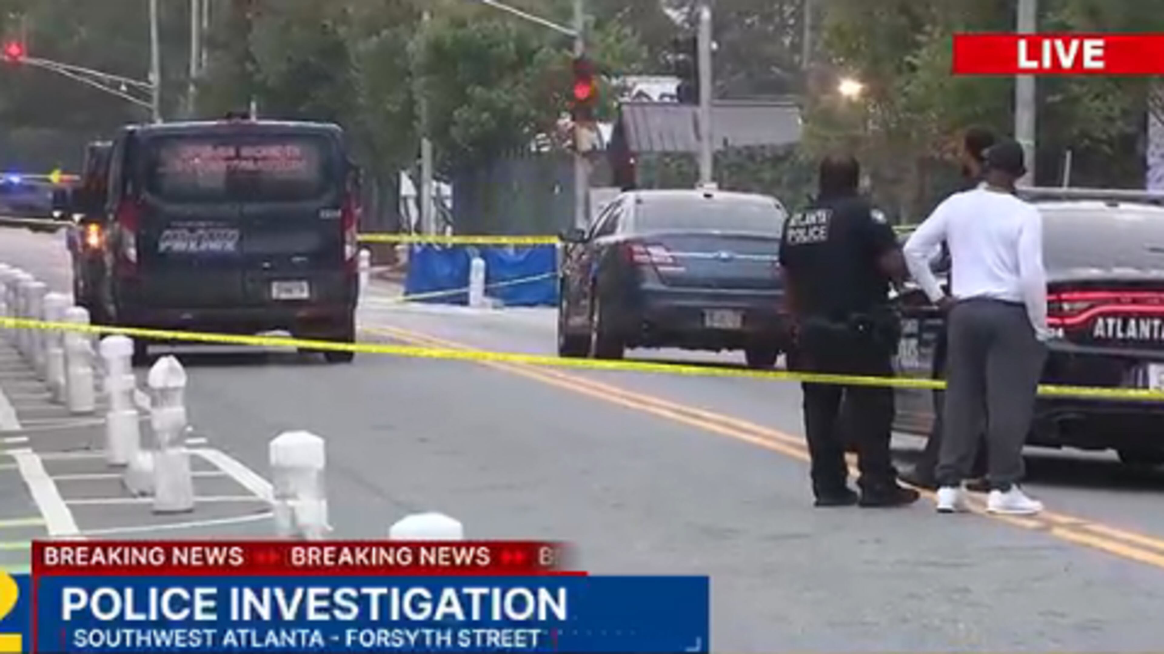 The shooting happened around 5:15 a.m. near the Greyhound bus station along Forsyth Street, police said. (Channel 2 Action News)