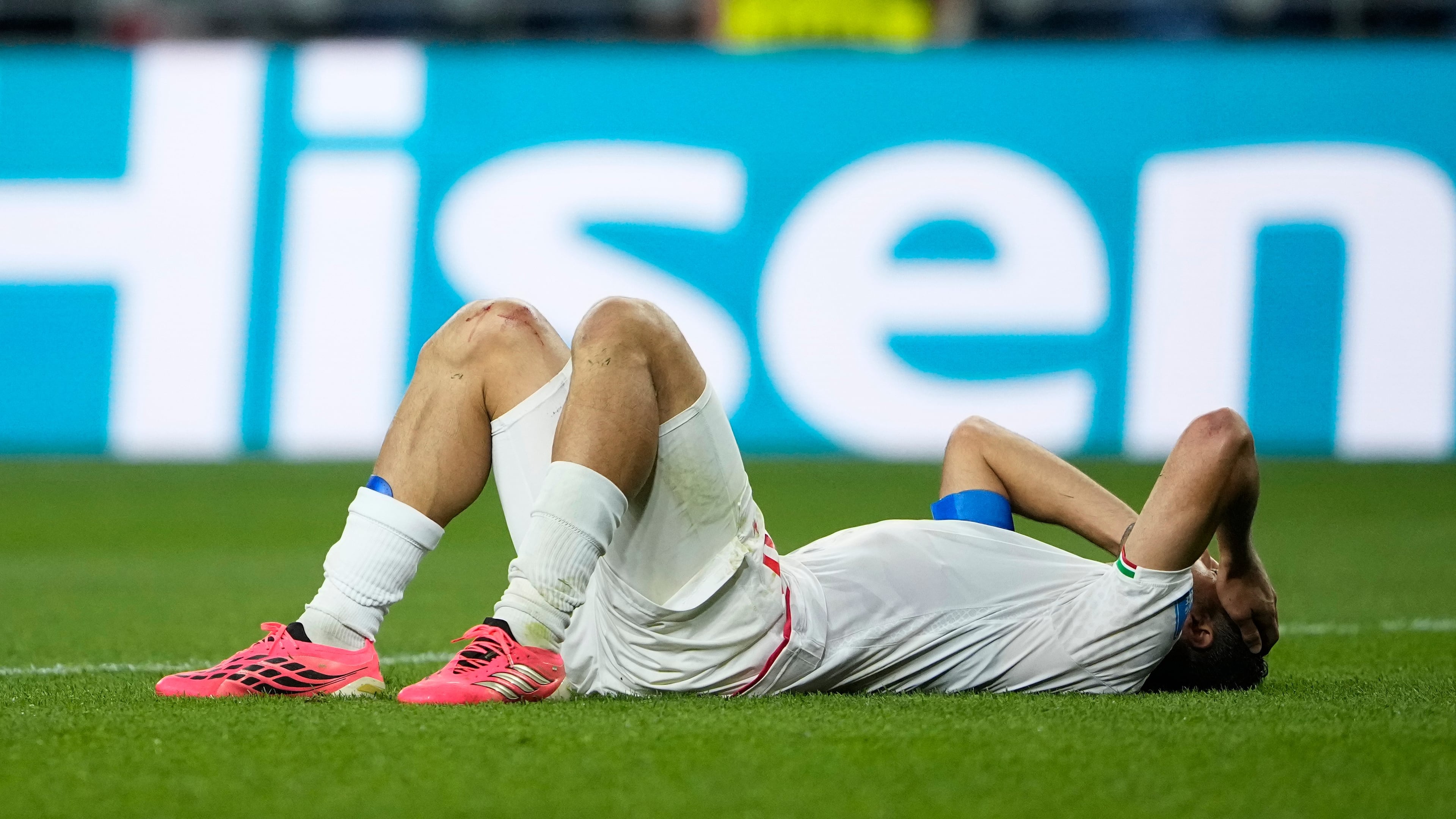 Iran's Mehdi Taremi (9) reacts at the end of the World Cup Group G soccer match between Egypt and Iran in Seattle, Friday, June 26, 2026. (AP Photo/Lindsey Wasson)