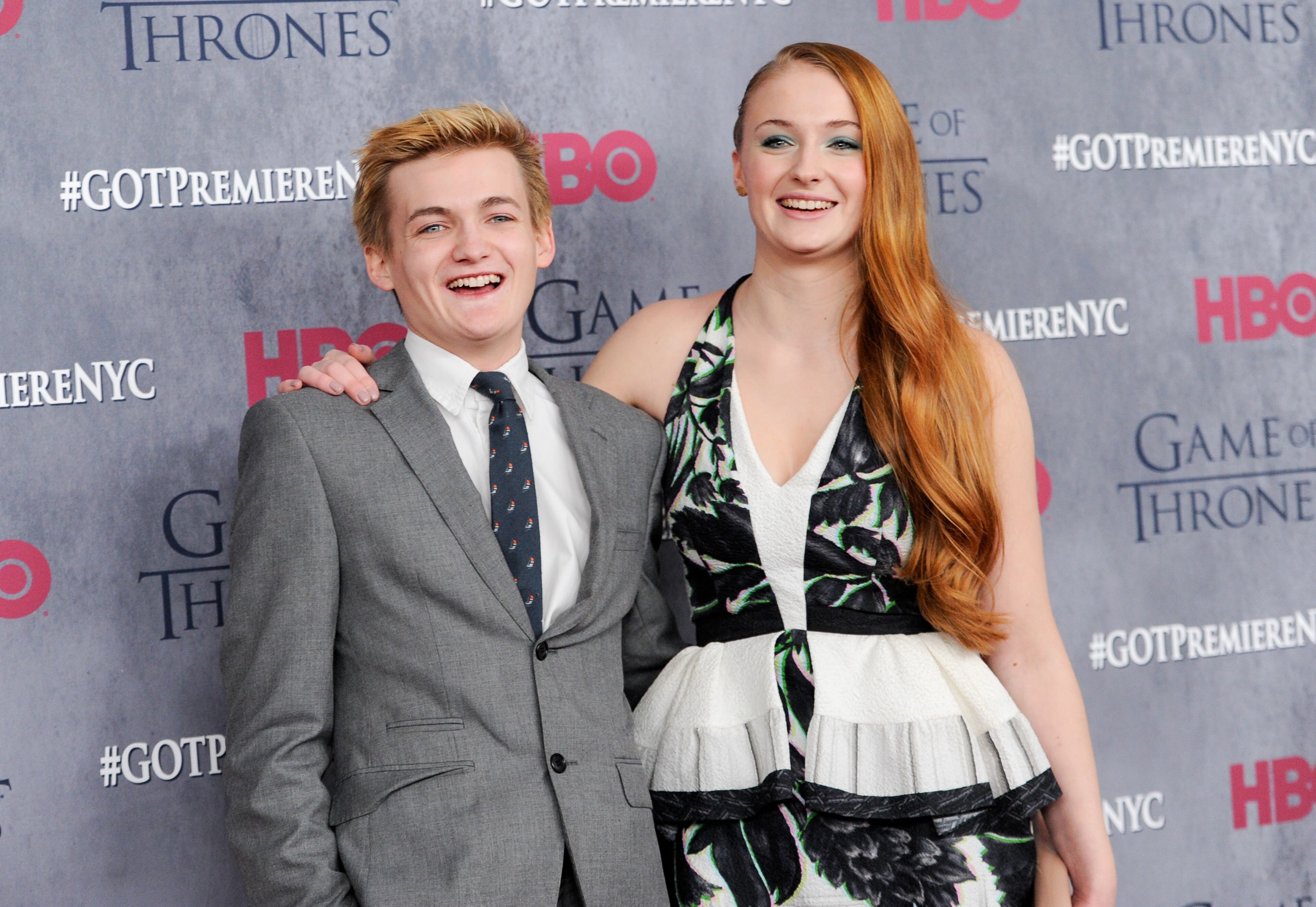Actors Jack Gleeson and Sophie Turner attend HBO's "Game of Thrones" fourth season premiere at Avery Fisher Hall on Tuesday, March 18, 2014 in New York. (Photo by Evan Agostini/Invision/AP)