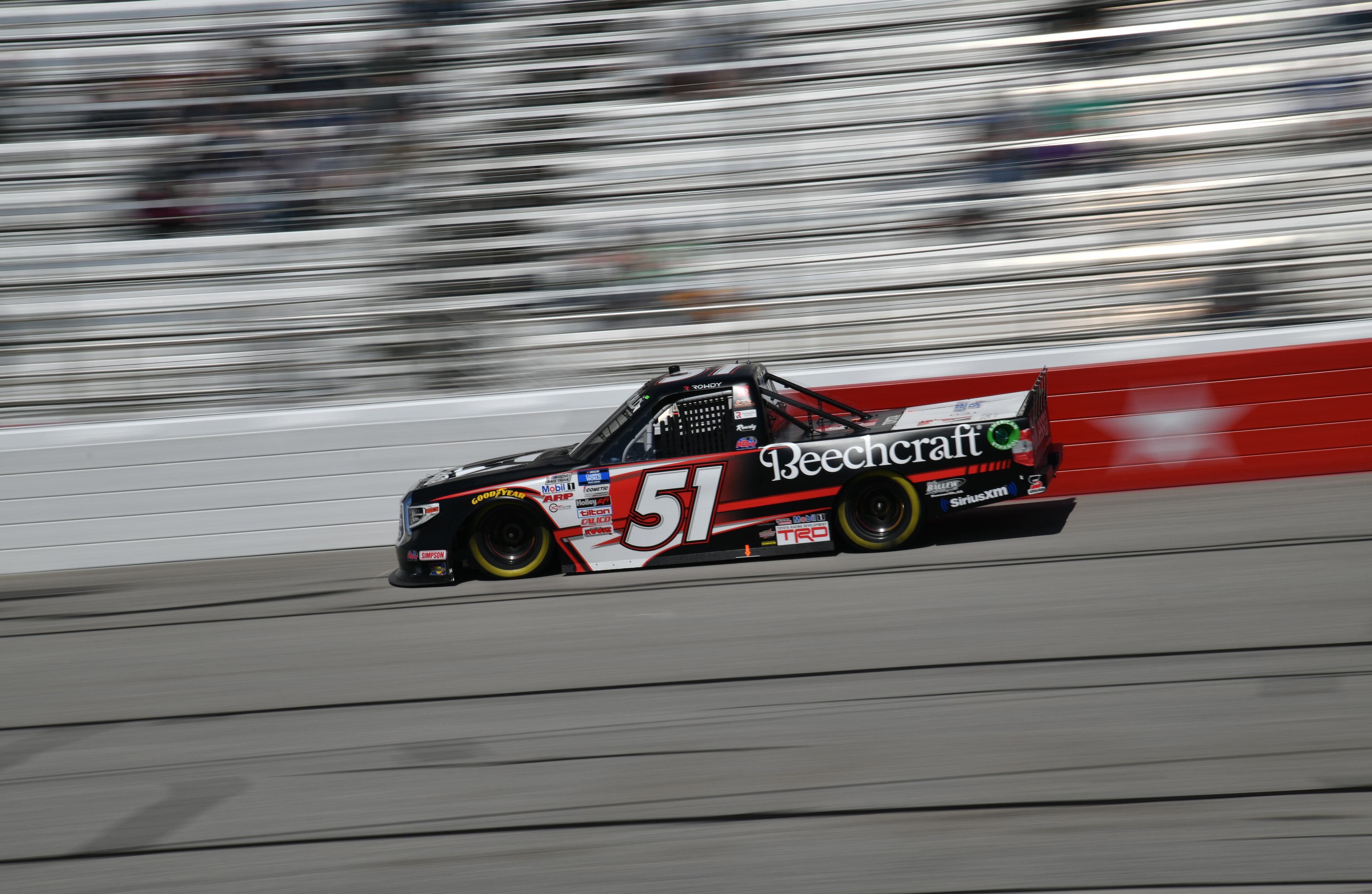 Kyle Busch races during the 13th Annual Fr8Auctions 200 at Atlanta Motor Speedway in Hampton on Saturday, March 20, 2021. (Hyosub Shin / Hyosub.Shin@ajc.com)