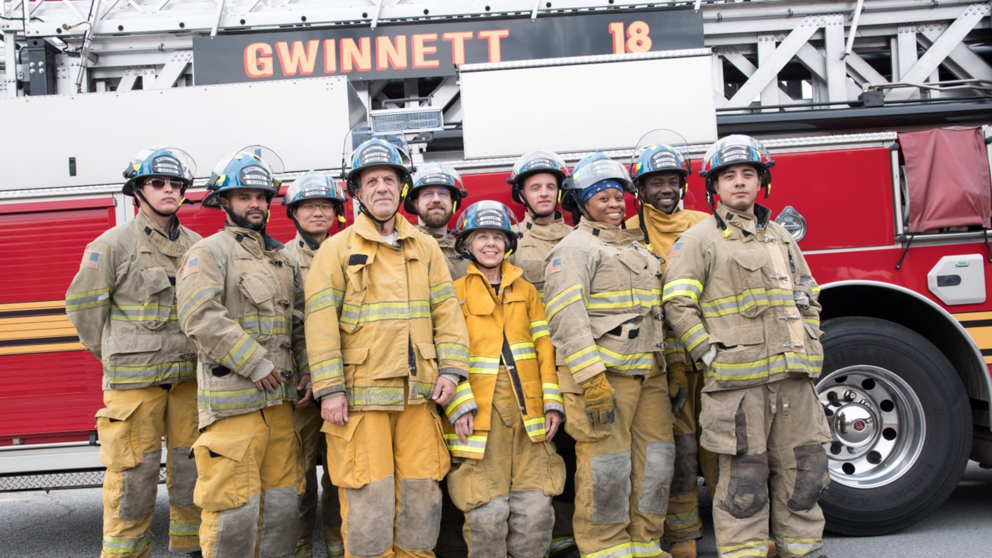 Recent graduates of the Citizens Fire Academy. The Gwinnett County Department of Fire and Emergency Services is accepting applications for the next 8-week program. (Courtesy Gwinnett County Department of Fire and Emergency Services)