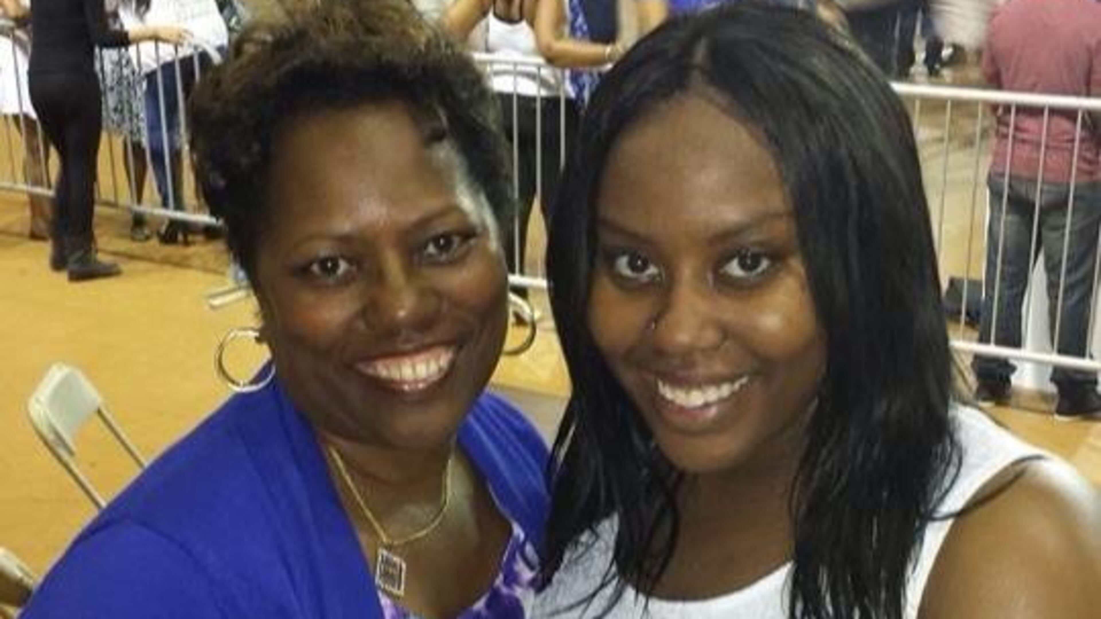 Cezanne Pope (in white) pledged Zeta Phi Beta Sorority in the spring of 2014. She was following a family tradition started by her mother, Rosalyn Pope, who pledged Zeta in the Fall of 1983 at CAU.