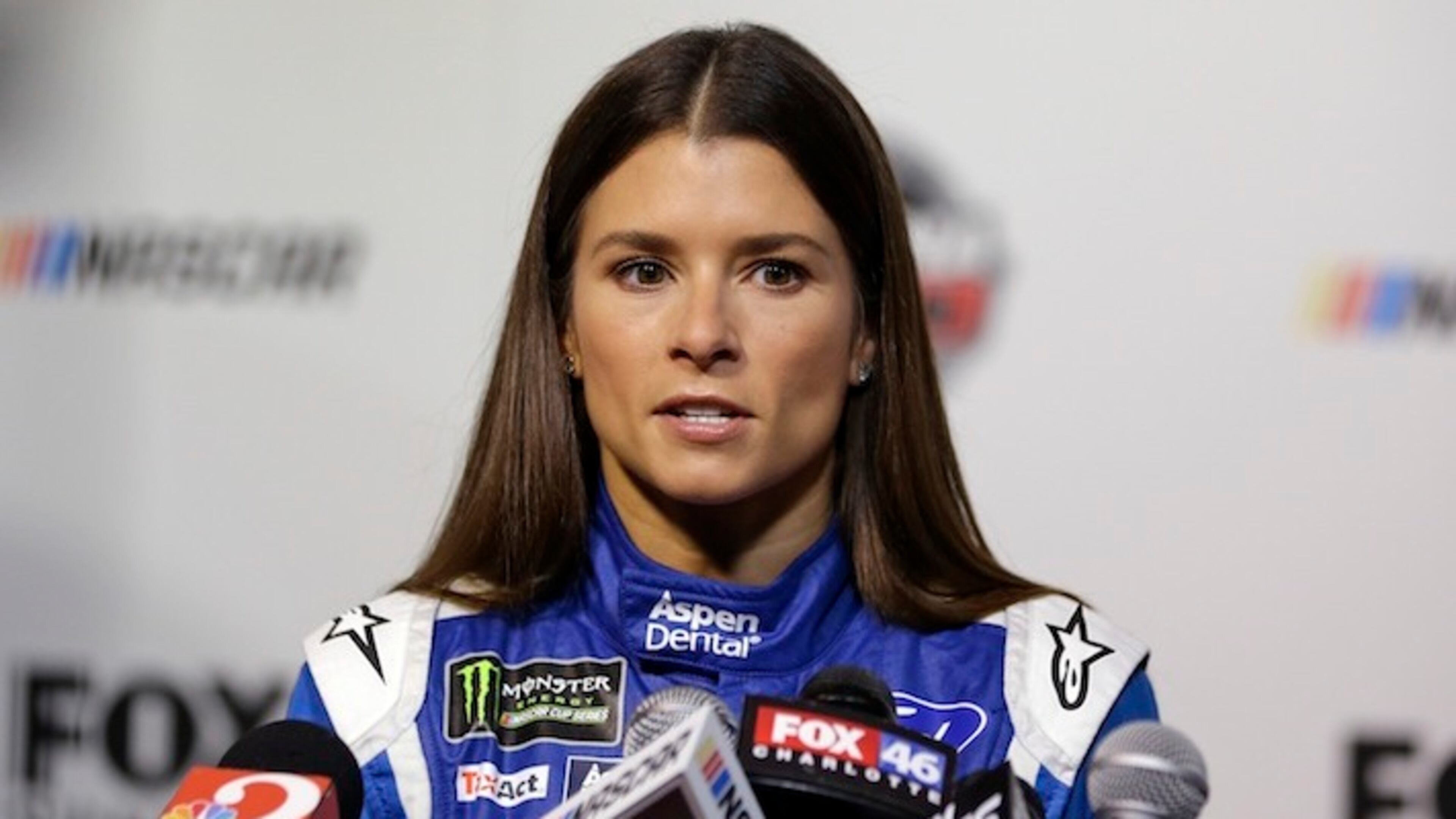 Danica Patrick talks at NASCAR Daytona 500 media day at Daytona International Speedway, Wednesday, Feb. 22, 2017, in Daytona Beach, Fla. (AP Photo/John Raoux)
