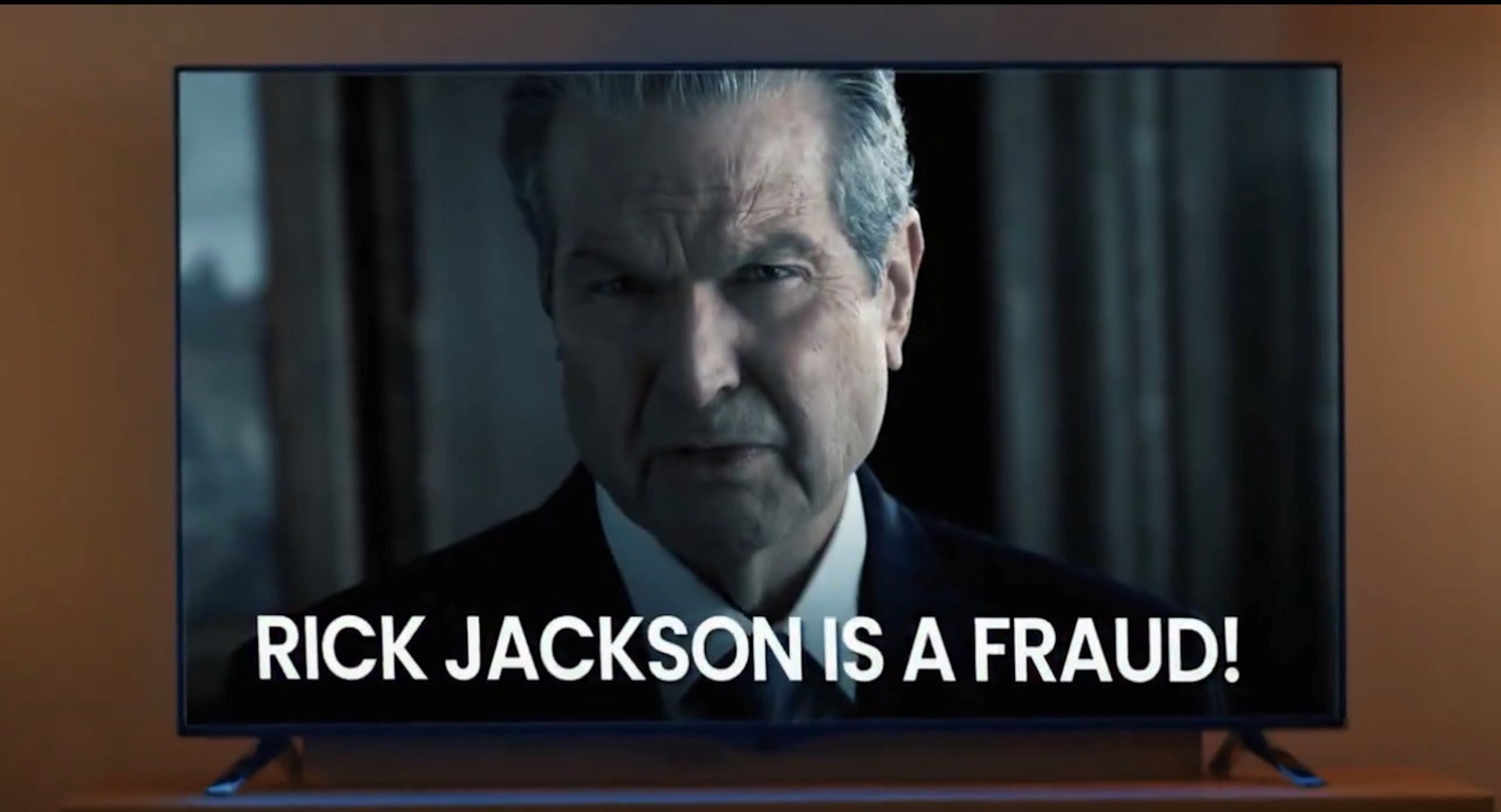 An attack ad from Lt. Gov. Burt Jones against Rick Jackson is one of a deluge of negative advertising in the GOP primary for Georgia governor. April 10, 2026.