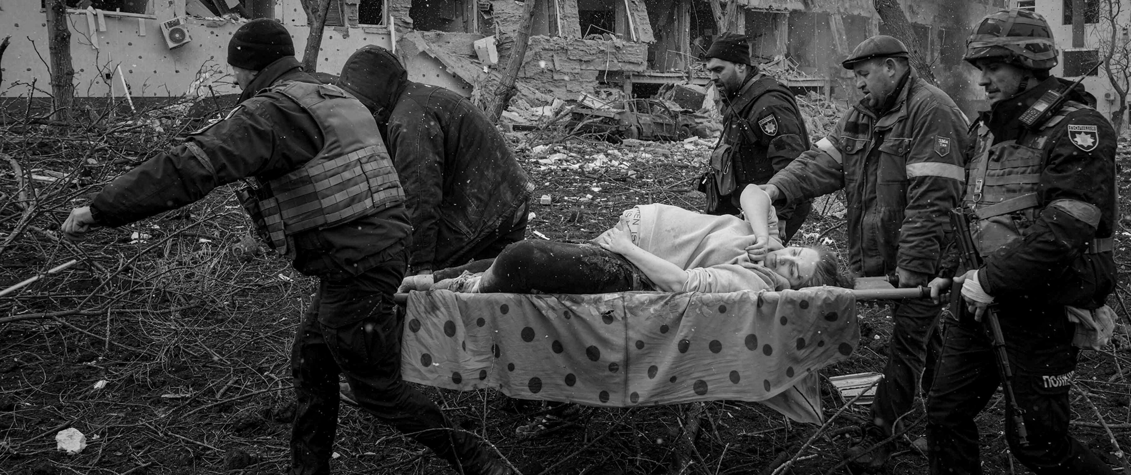 In video and photos shot by AP journalists after the hospital attack, the wounded woman stroked her bloodied lower left abdomen as emergency workers carried her through the rubble, her blanched face mirroring her shock at what had just happened. It was among the most brutal moments so far in Russia’s now 19-day-old war in Ukraine. (AP Photo/Evgeniy Maloletka, File)