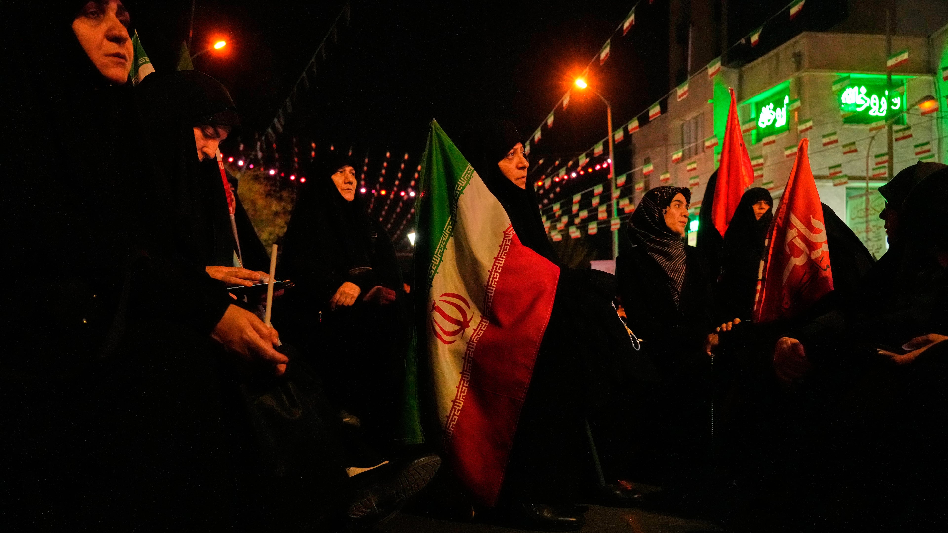 Women attend a pro-government gathering in Tehran, Iran, Tuesday, Oct. 27, 2026. (AP Photo/Vahid Salemi)