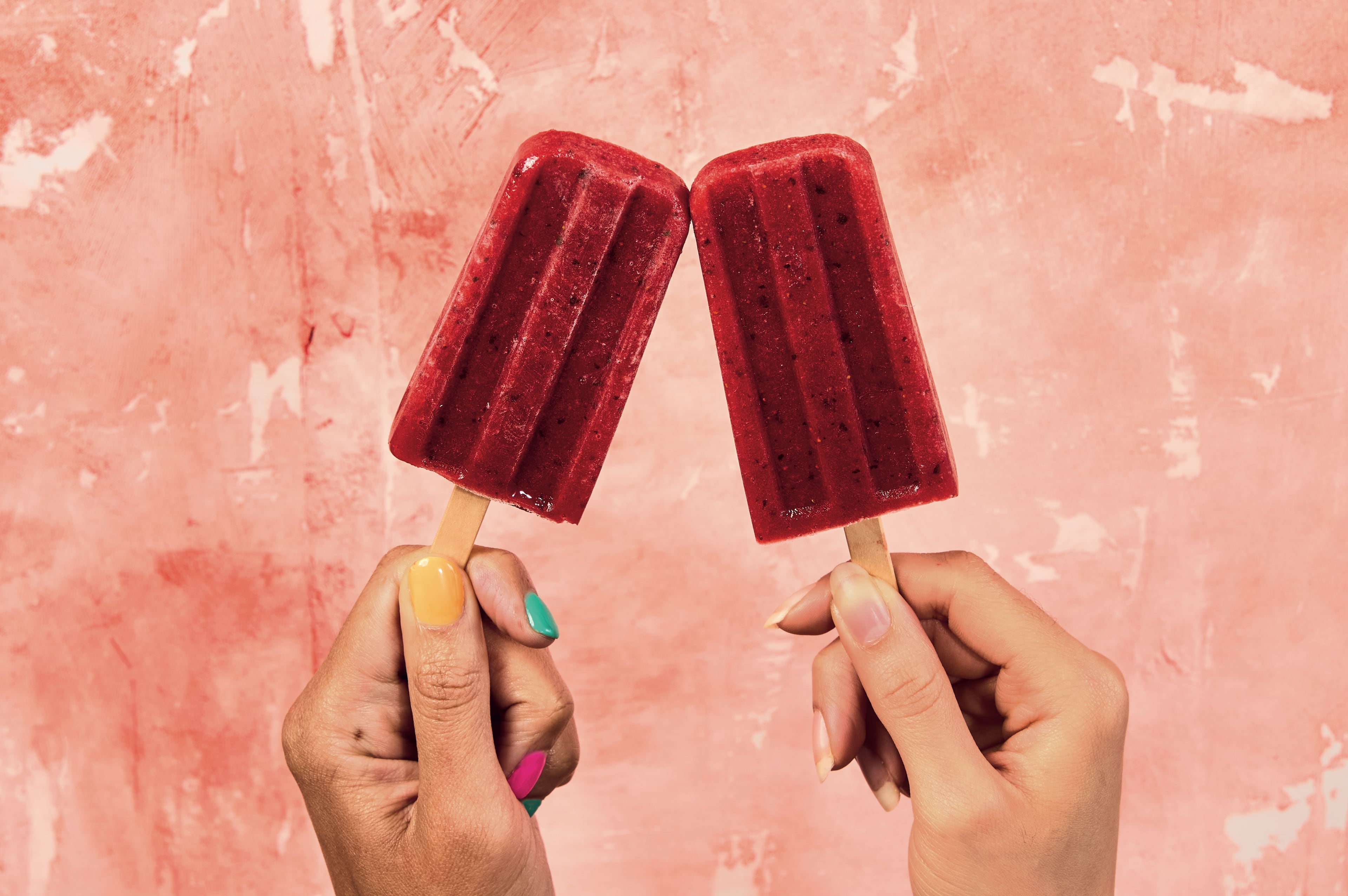 Strawberry, Basil and Honey Pops by Marcus Samuelsson.