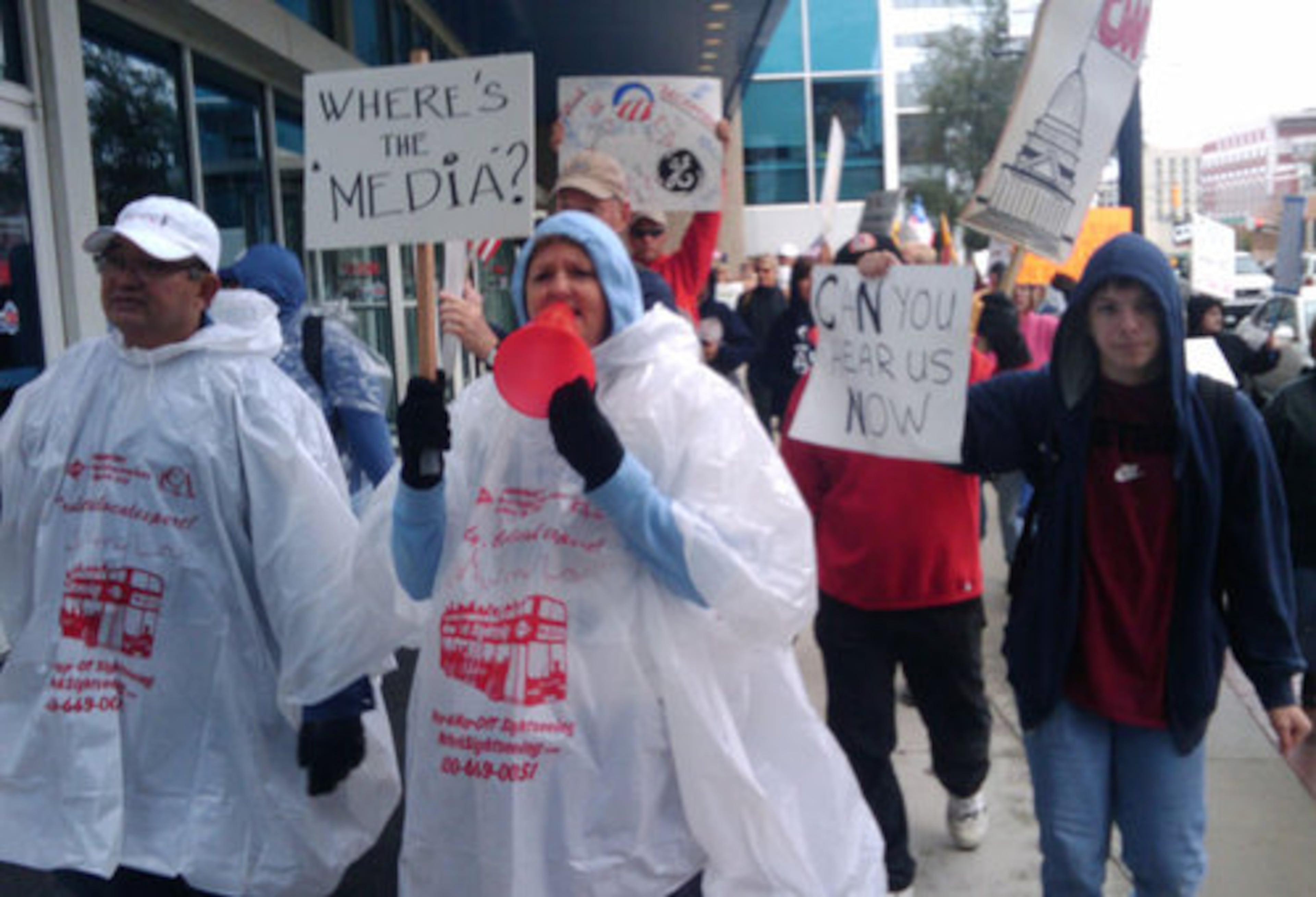 Protests were planned nationwide outside the offices of major television and newspaper offices across the U.S.