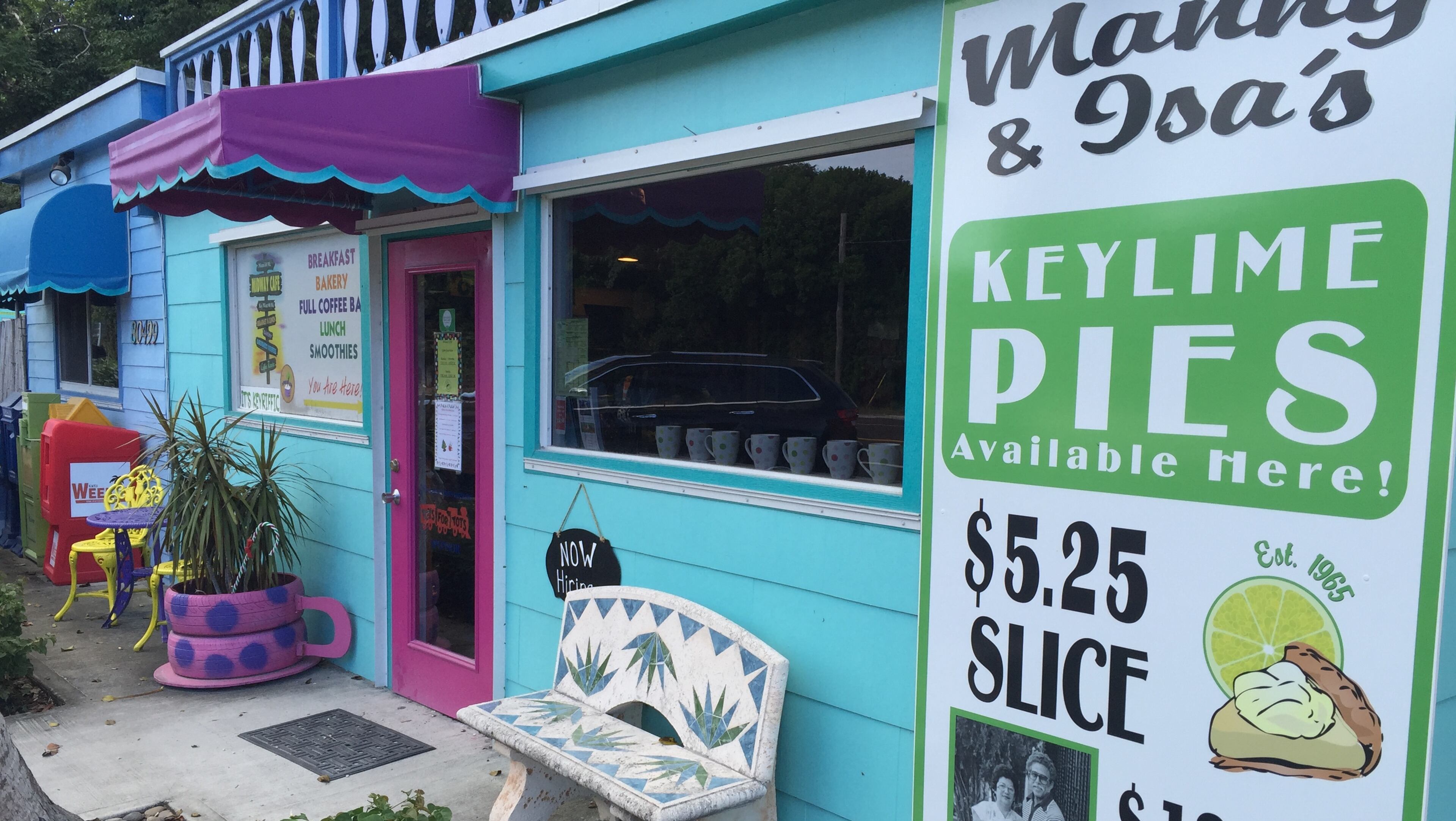 Midway Cafe in Islamorada is a great place to grab a snack --Â and delicious key lime pie -- while biking in the Keys. (Lori Rackl/Chicago Tribune/TNS)