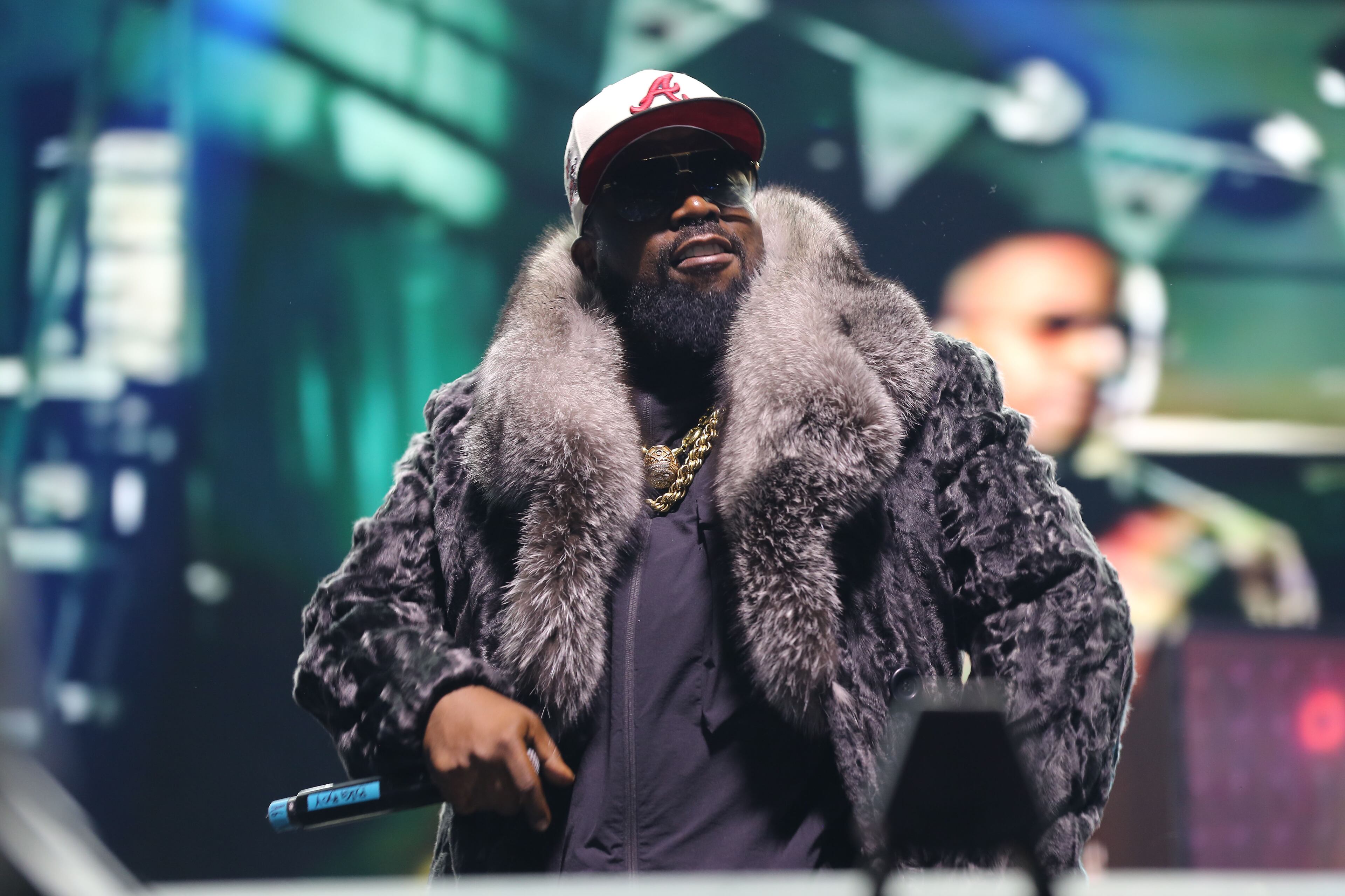 Rapper Big Boi, one half of the legendary group OutKast, performs alongside music producer Jermaine Dupri, during Dupri's "The South Got Something to Say" show at the Caesars Superdome in New Orleans. The Essence Festival is celebrating its 29th year, and the 50th anniversary of hip-hop. (TYSON HORNE / TYSON.HORNE@AJC.COM)