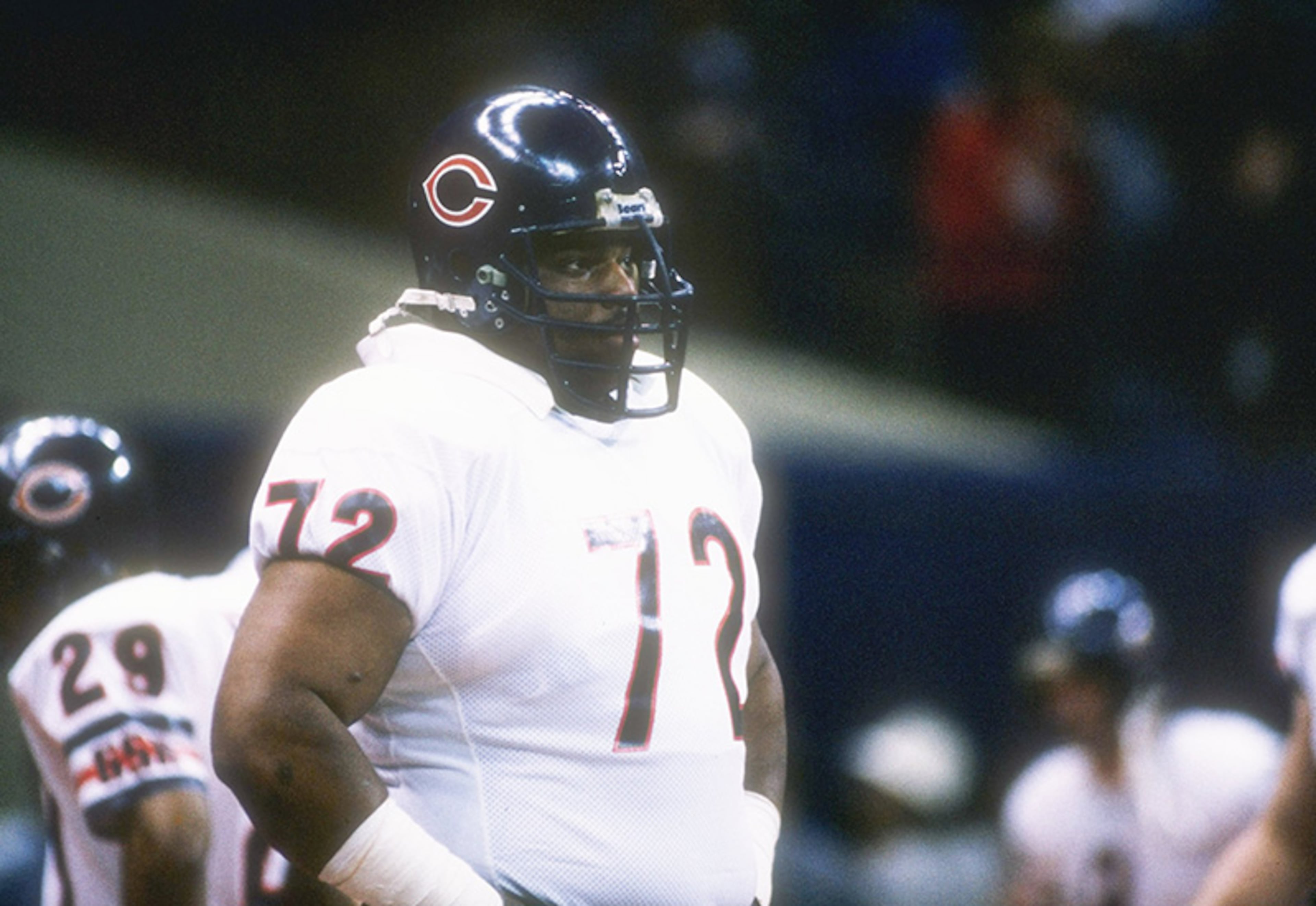 Defensive tackle William Perry of the Chicago Bears was famously nicknamed "The Fridge." At his heaviest, Perry weighed in at 382 pounds.