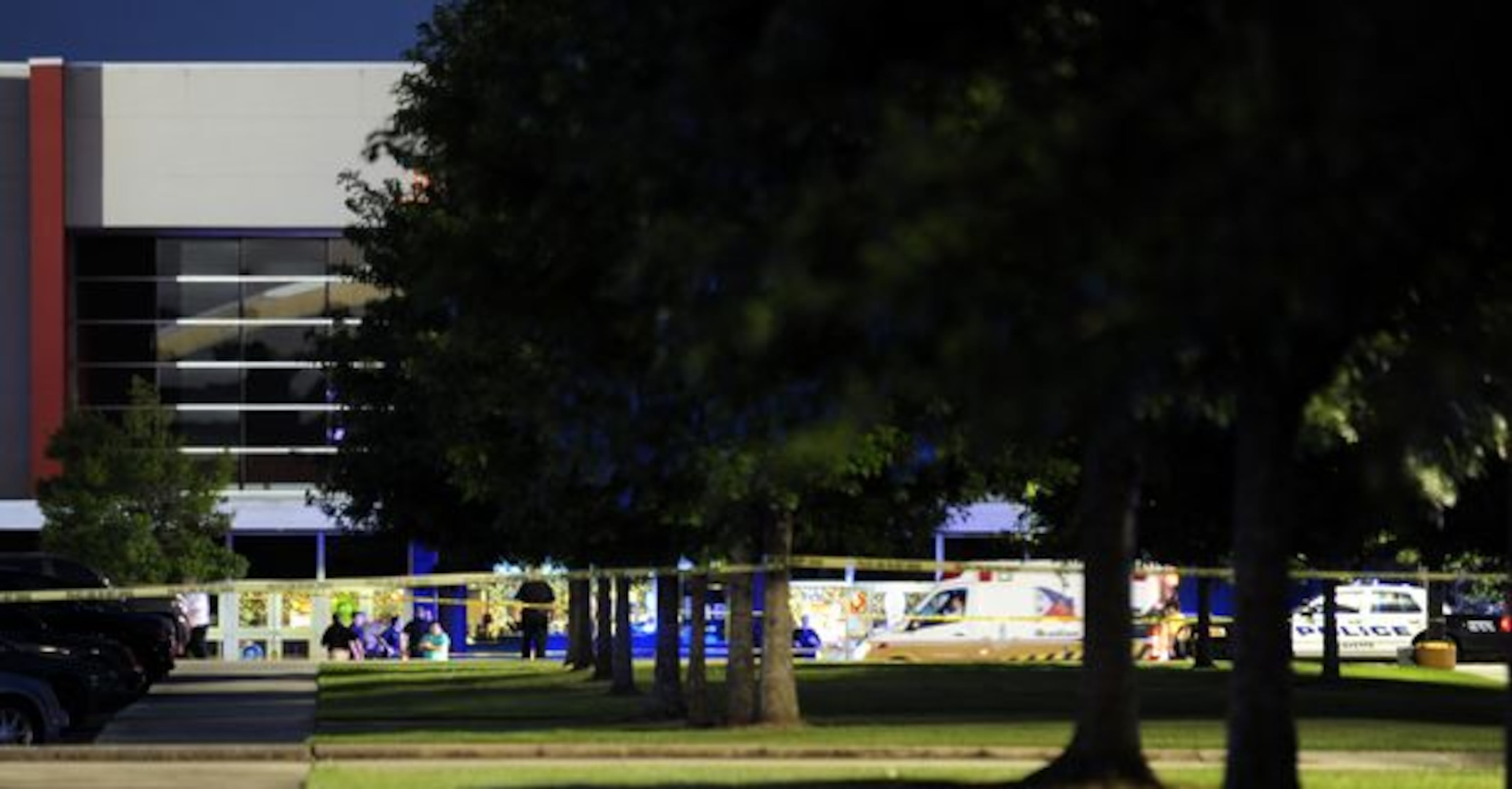 Police surround the scene following a shooting at a movie theater Thursday, July 23, 2015, in Lafayette, La. (AP)