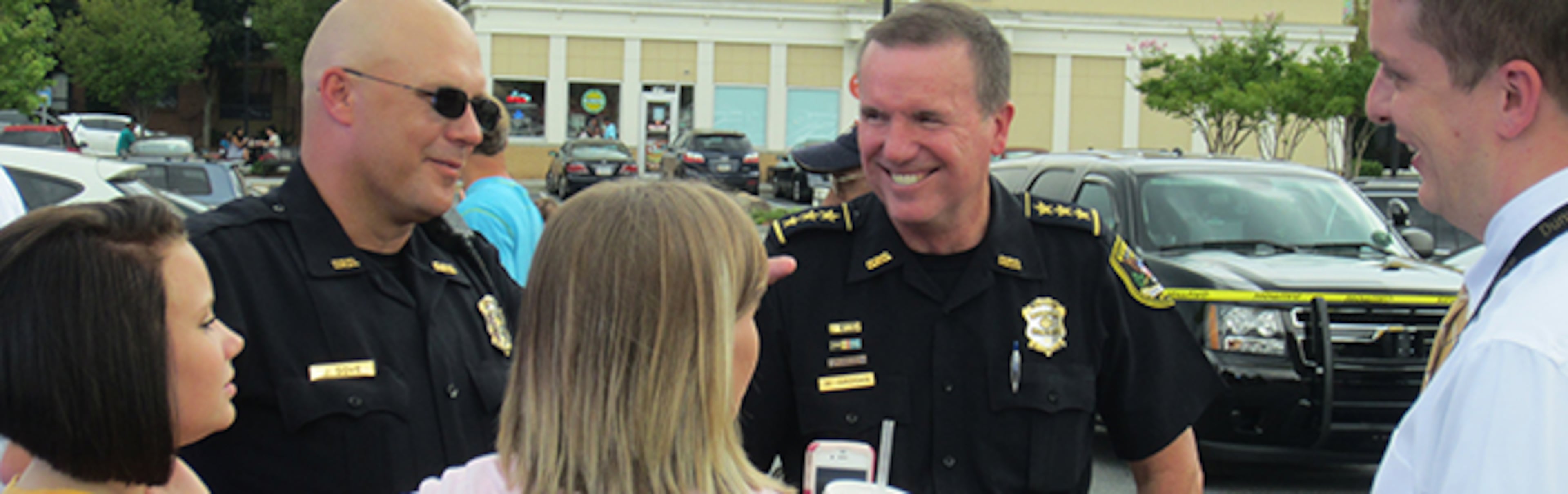 The Dunwoody Police Department is among 19% law enforcement agencies in Georgia to be state certified. Dunwoody Police Chief Billy Grogan is shown second from right. (Courtesy of Dunwoody)
