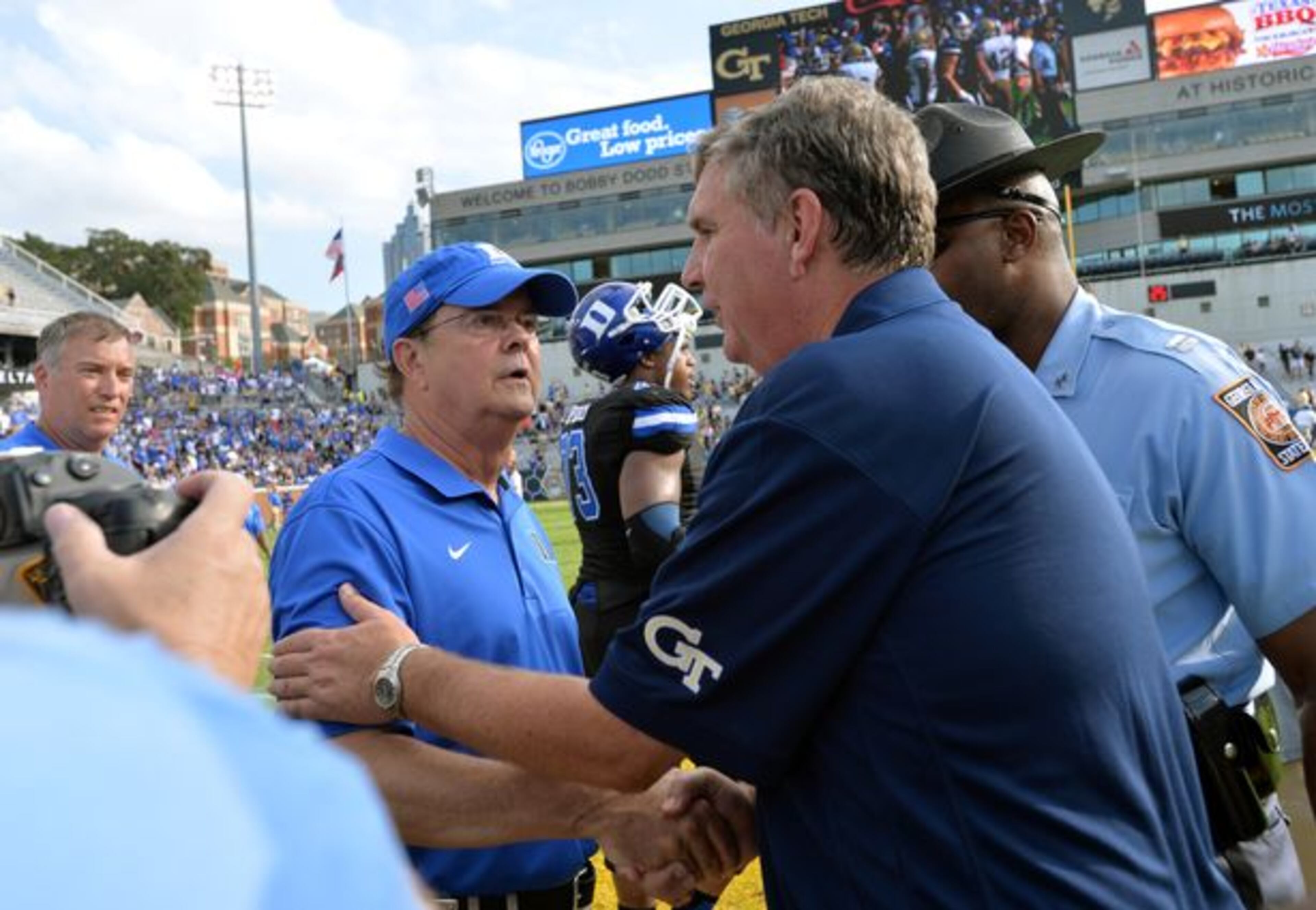 With the loss, Tech gave its tiebreaker to defending Coastal Division champion Duke and coach David Cutcliffe. (HYOSUB SHIN/AJC)