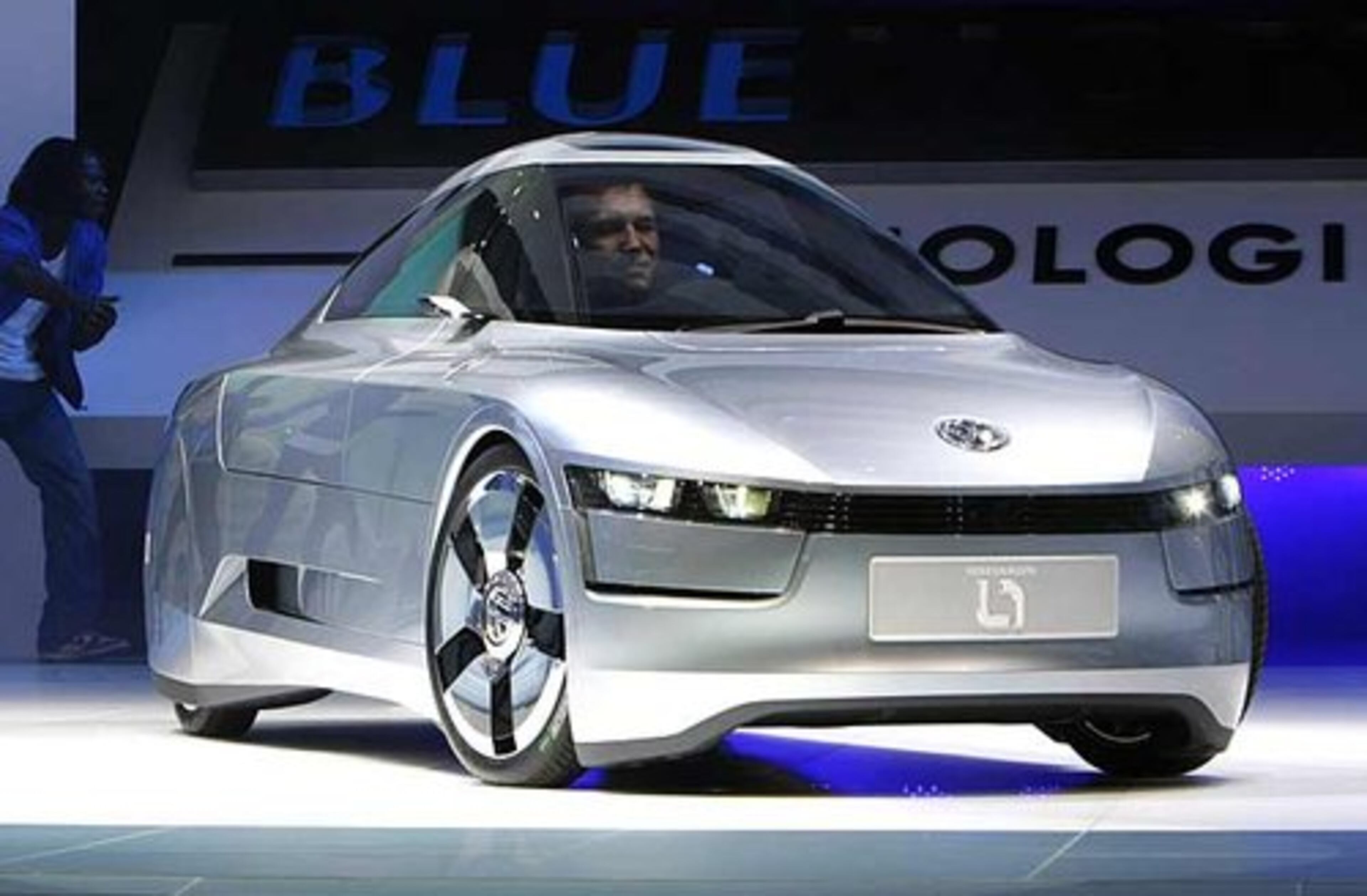 The Volkswagen One-Liter-Car, a energy efficient concept,is said to use a third as Toyota's Prius.