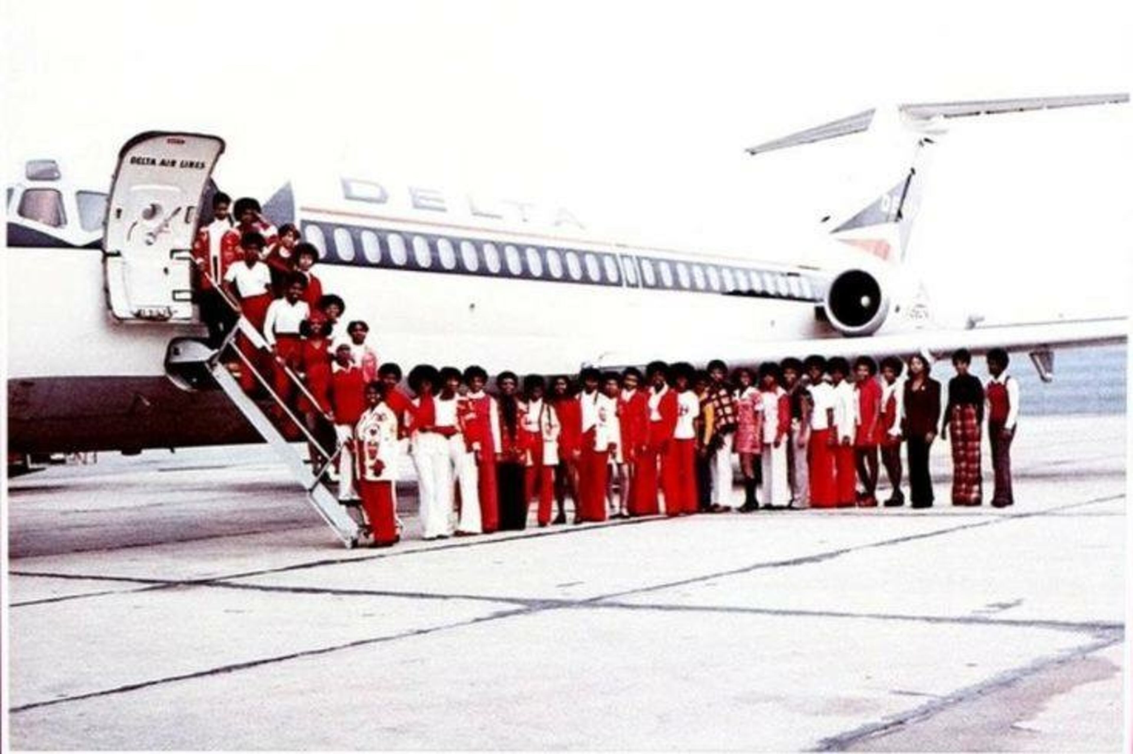 A mid-1970s line at North Carolina Central University. Deltas flying Delta.