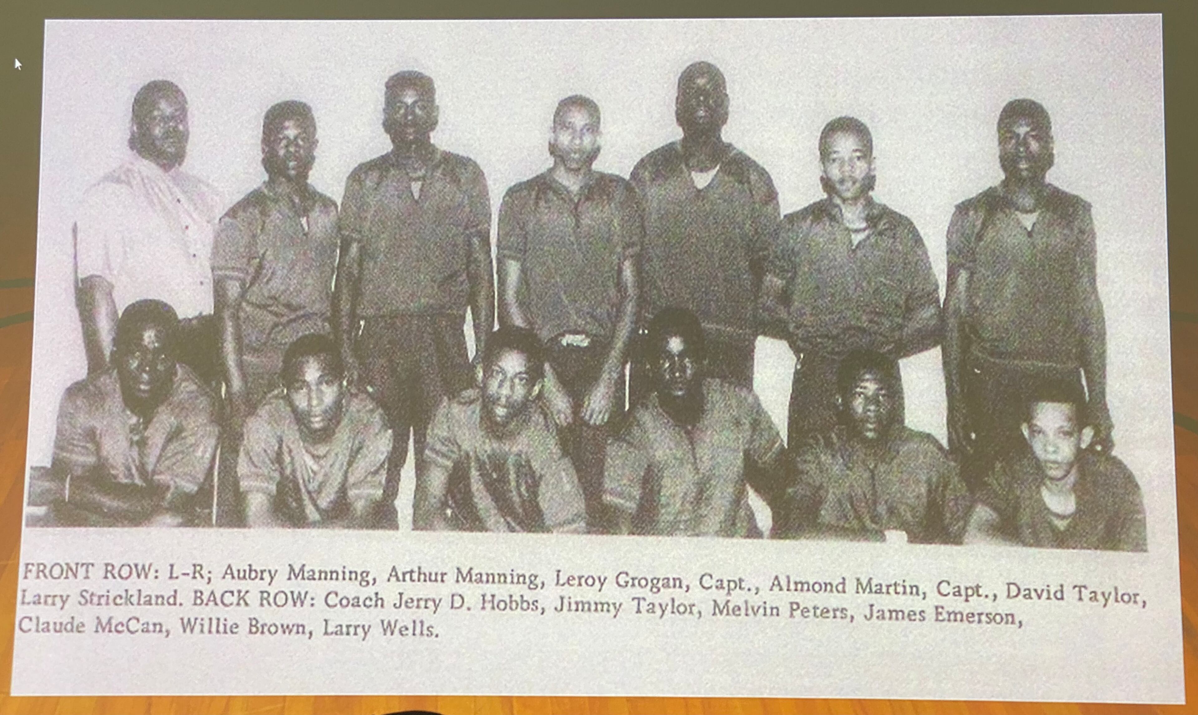 The surviving members from a 1965 high school basketball state championship team in Alpharetta are receiving new praise — and rings. Courtesy Charles Leroy Grogan