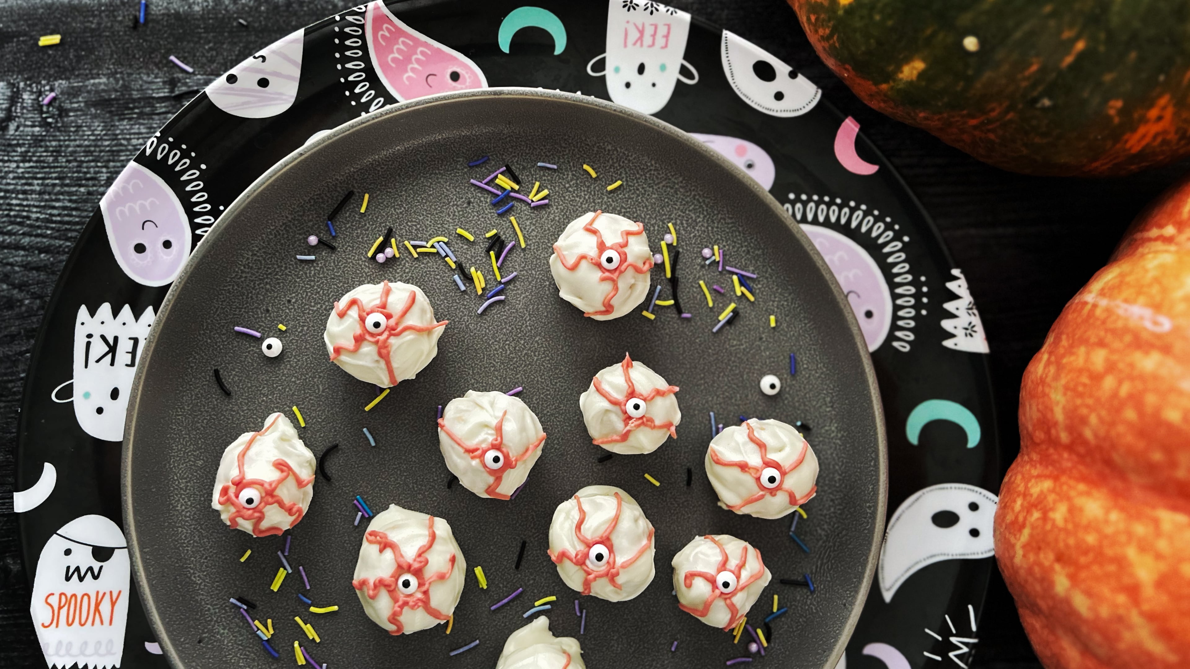 Peanut butter eyeballs are a spooky, no-bake recipe adapted from a 2007 Atlanta Journal-Constitution article. (Candy Hom for the AJC)