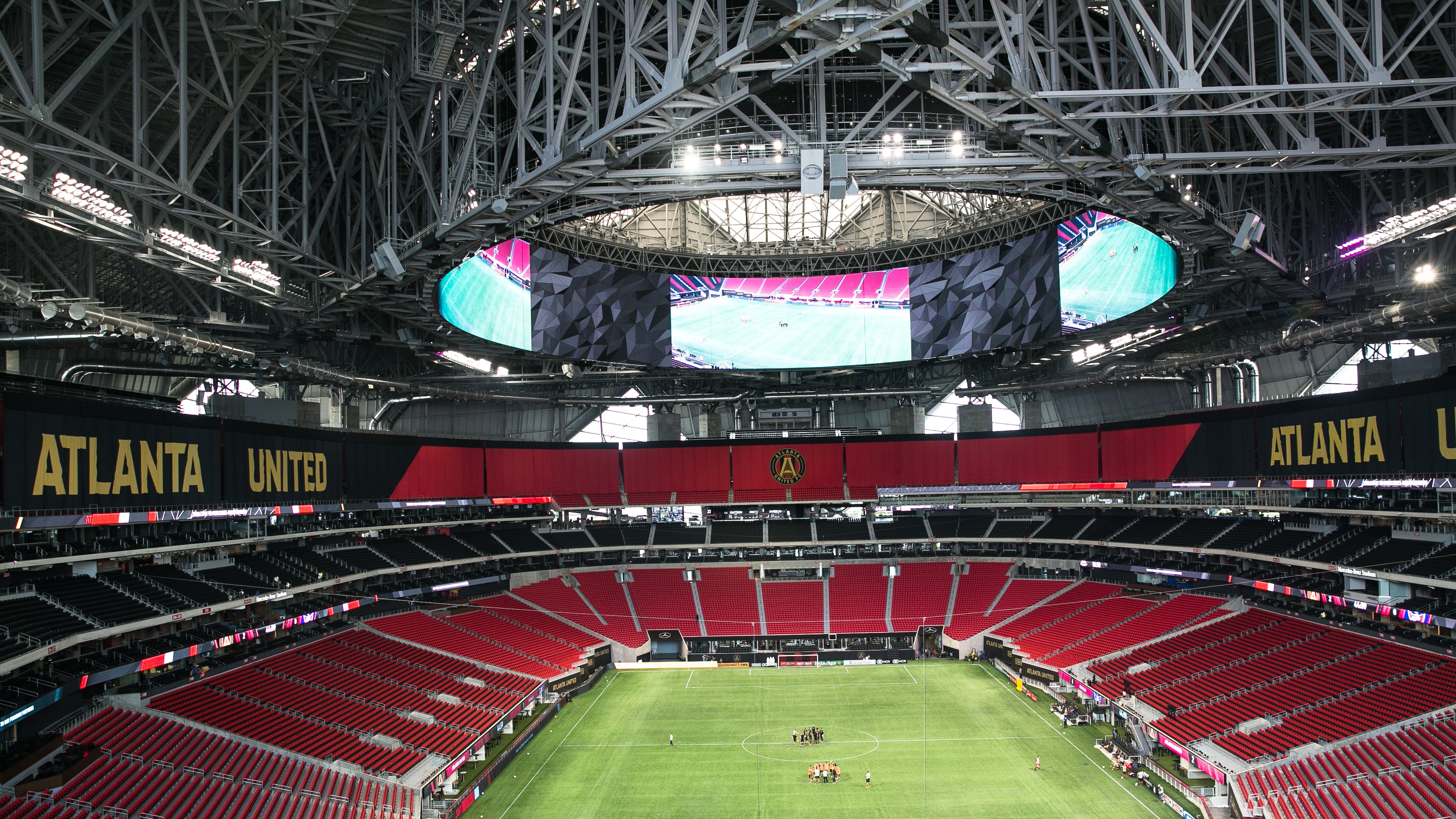 Mercedes-Benz Stadium, ready for soccer.