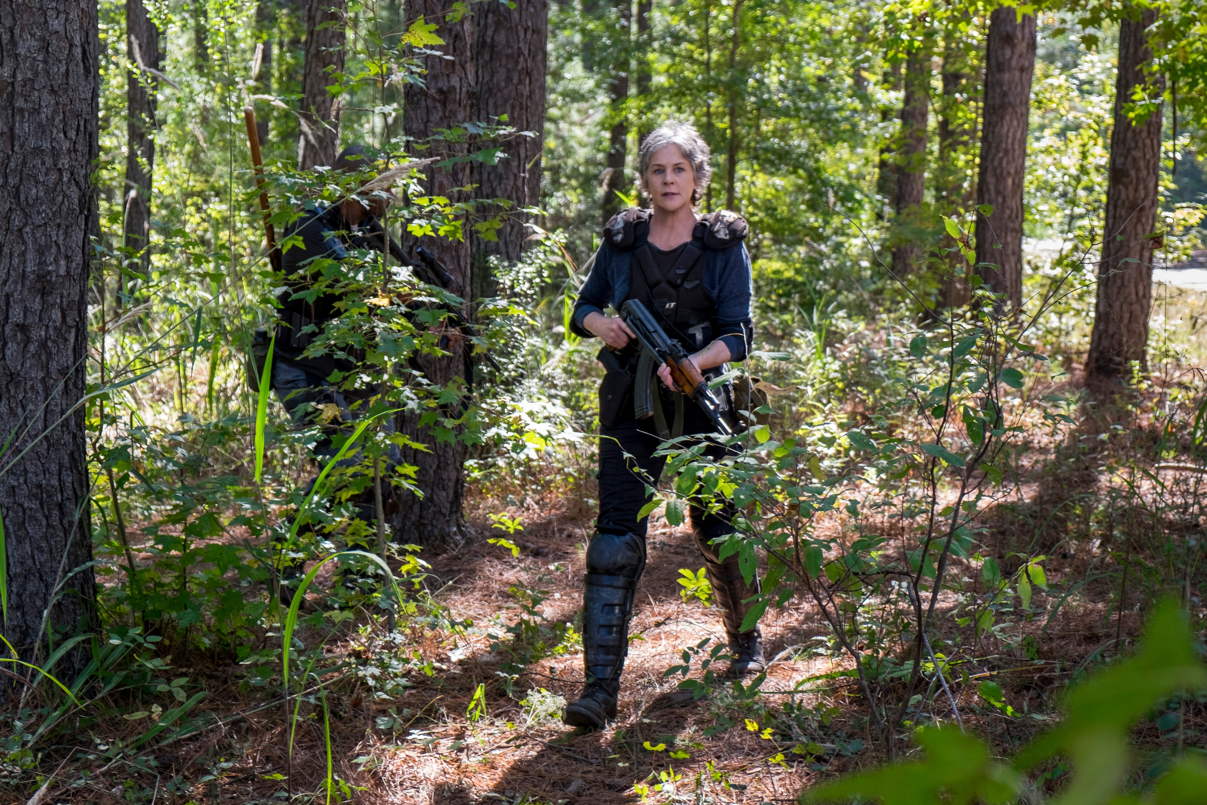 Melissa McBride as Carol Peletier, Lennie James as Morgan Jones - The Walking Dead _ Season 8, Episode 14 - Photo Credit: Gene Page/AMC