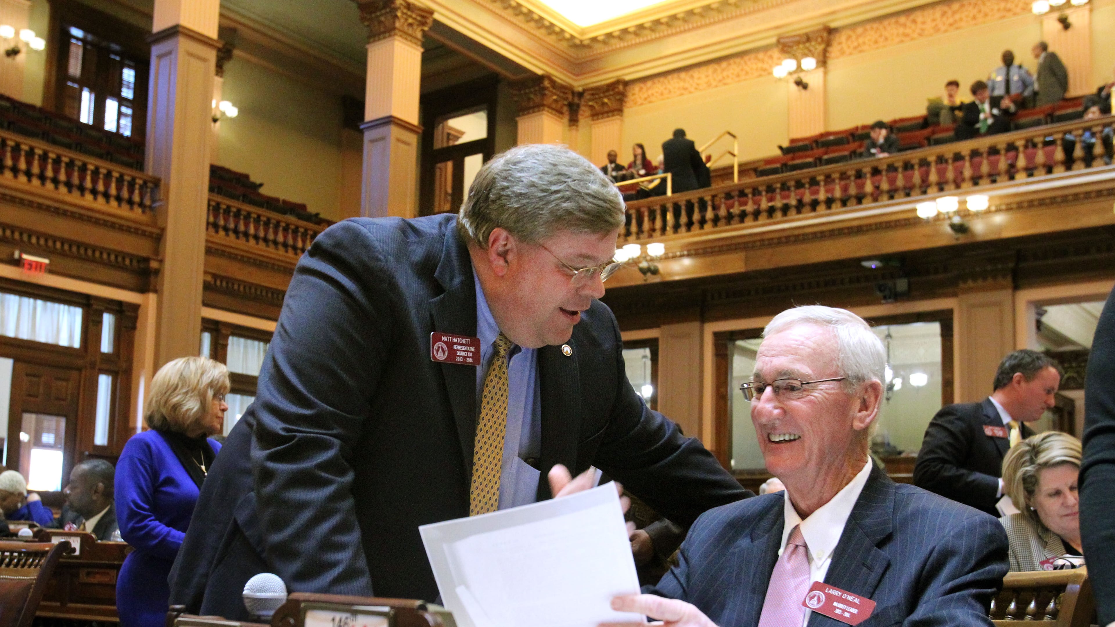 Republican state Rep. Matt Hatchett of Dublin, left, will serve as chairman of the powerful House Appropriations Committee in the legislative session that begins Jan. 9.